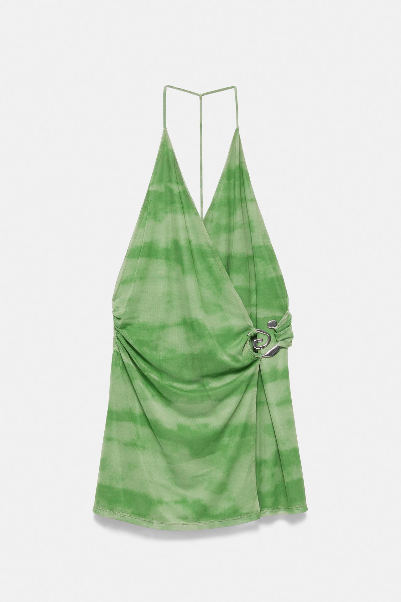 Short halter dress — Green