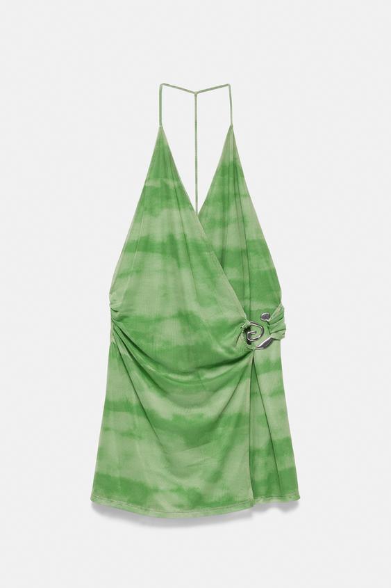 Halter yaka kısa elbise