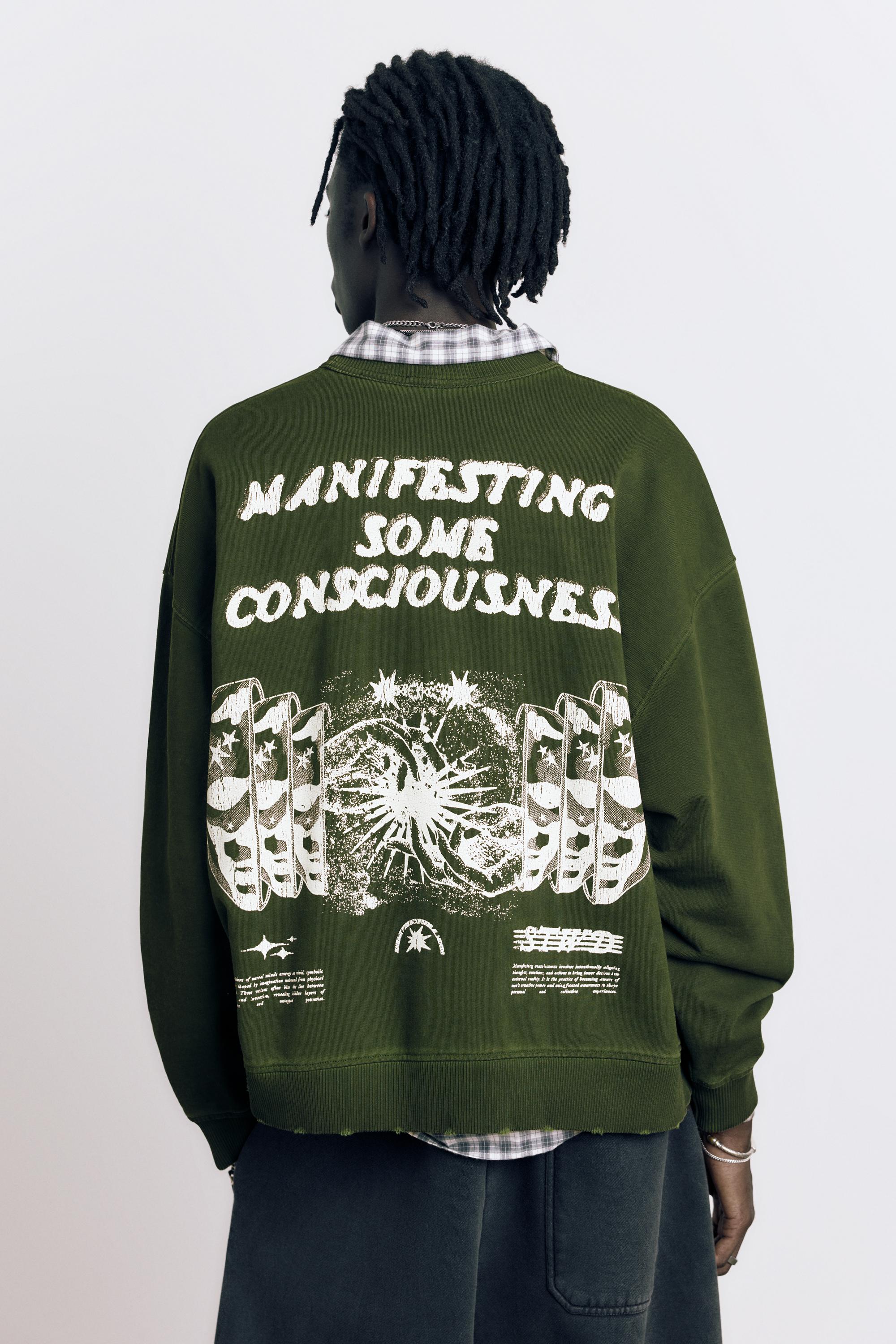 Acid green graphic sweatshirt — Green