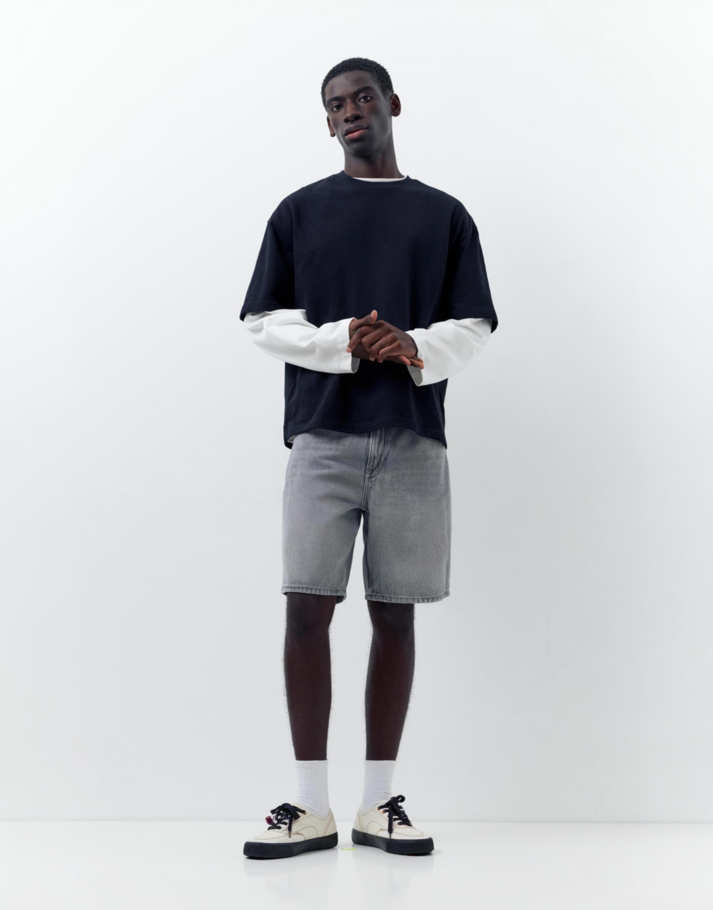 Standard denim Bermuda shorts — Dark grey