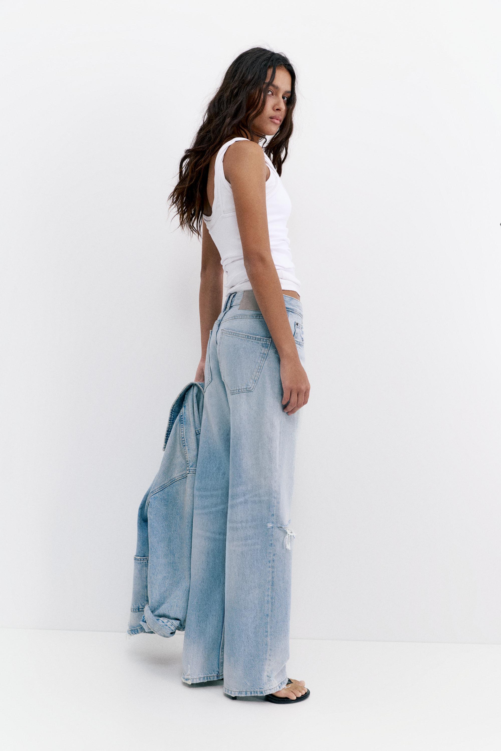 Ripped boyfriend jeans — Pale blue