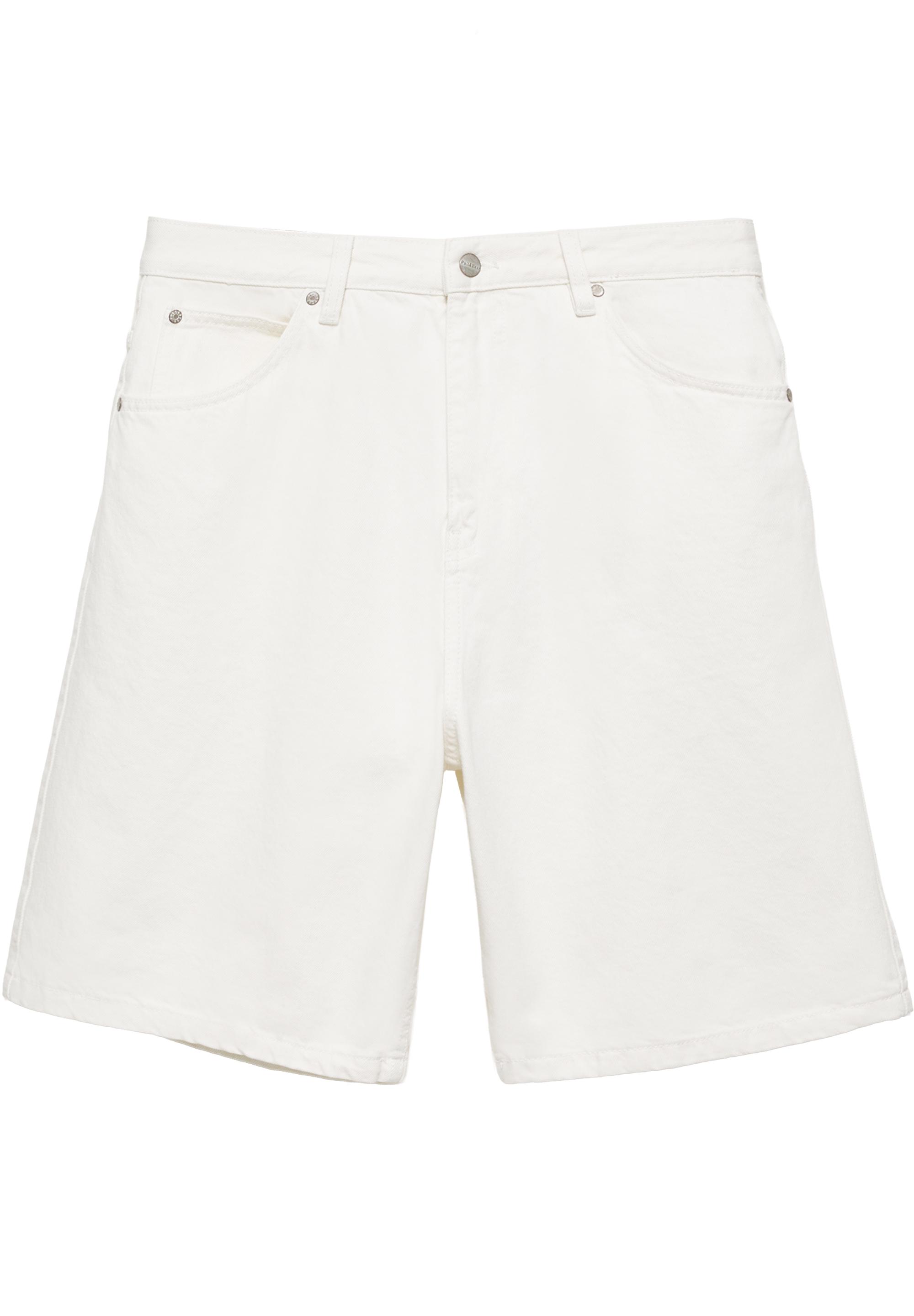 Baggy denim Bermuda shorts — Ecru