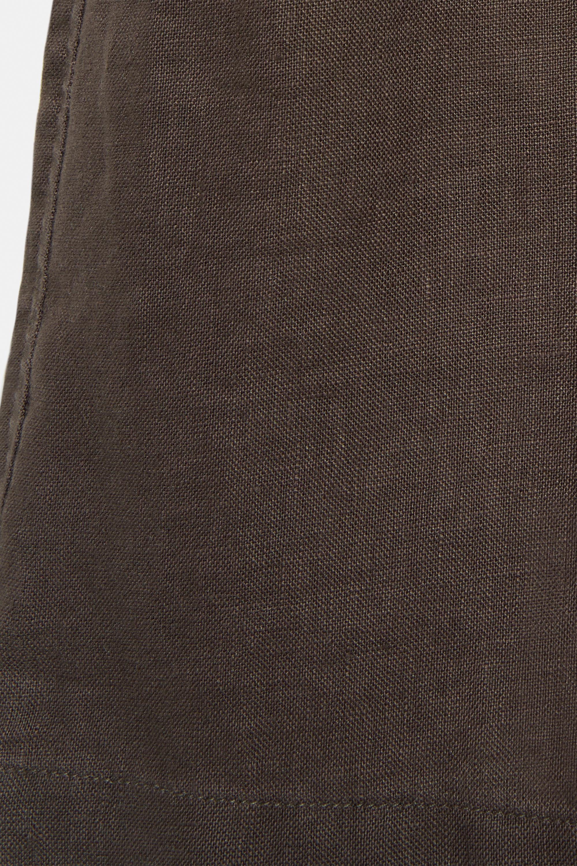 100% linen Bermuda sweat shorts — Brown
