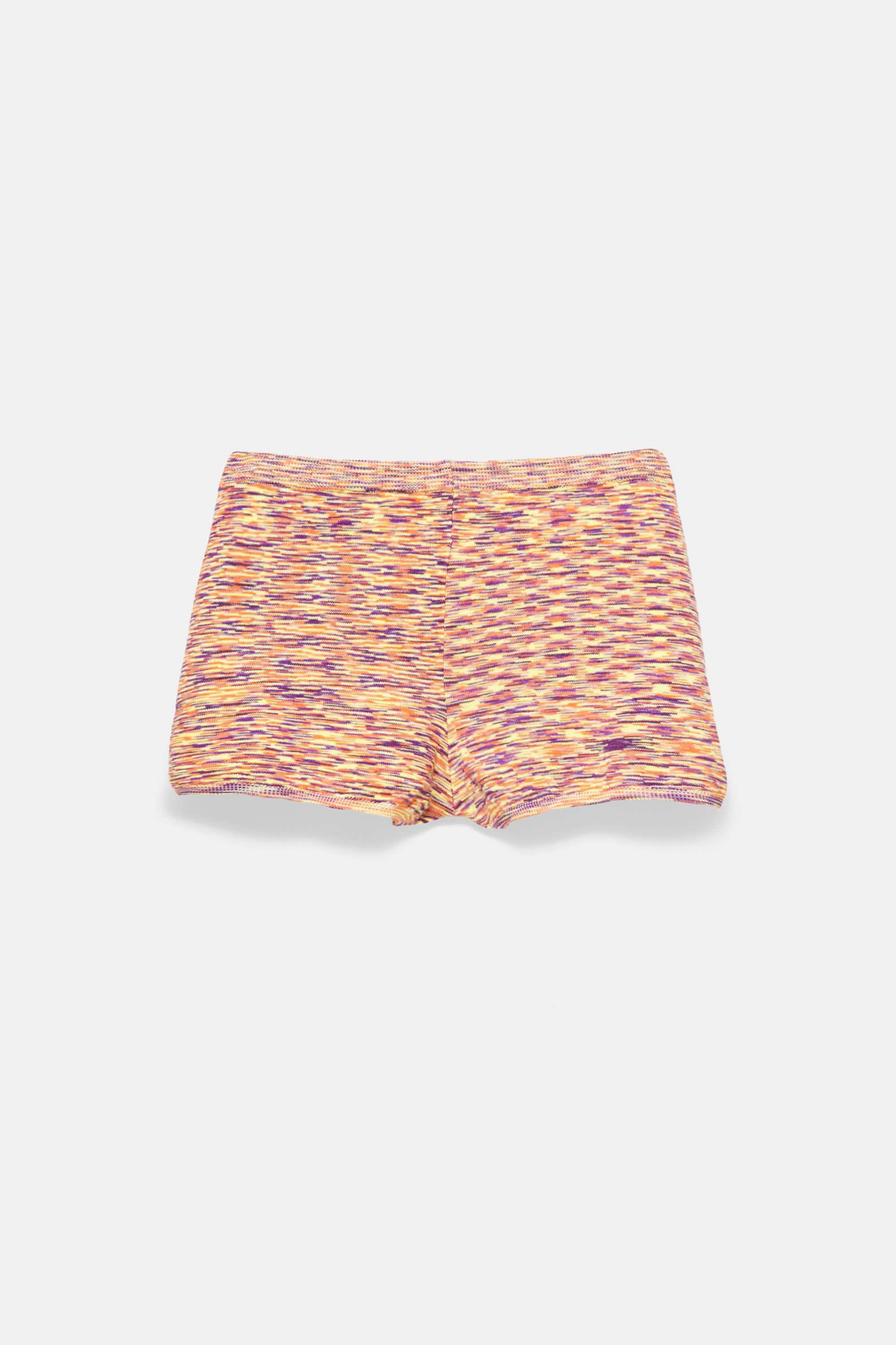 Space-dye knit shorts — Orange