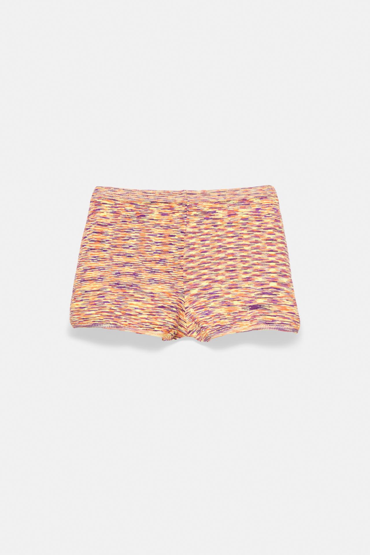 Space-dye knit shorts — Orange