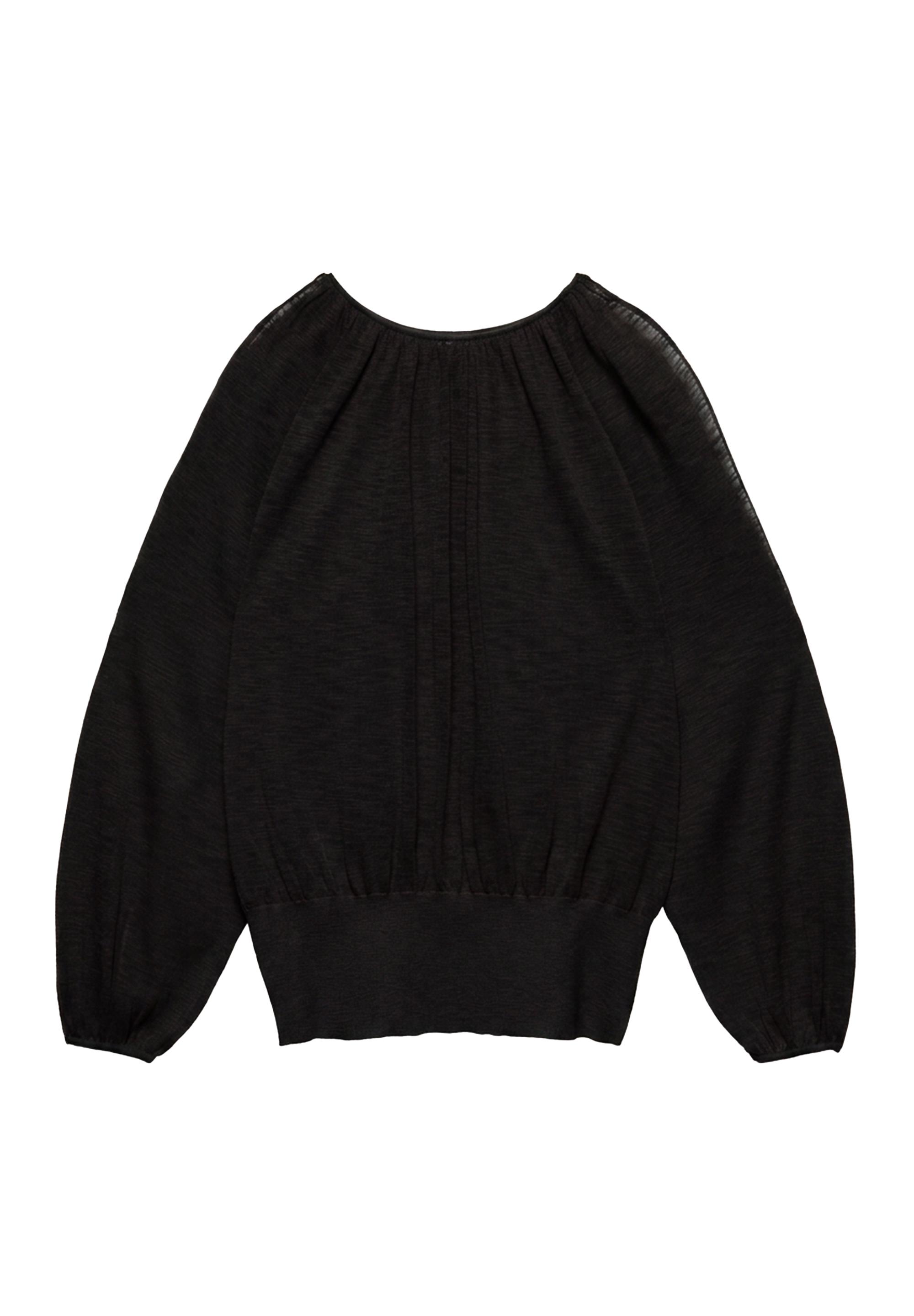 Fine knit cut-out top — Black