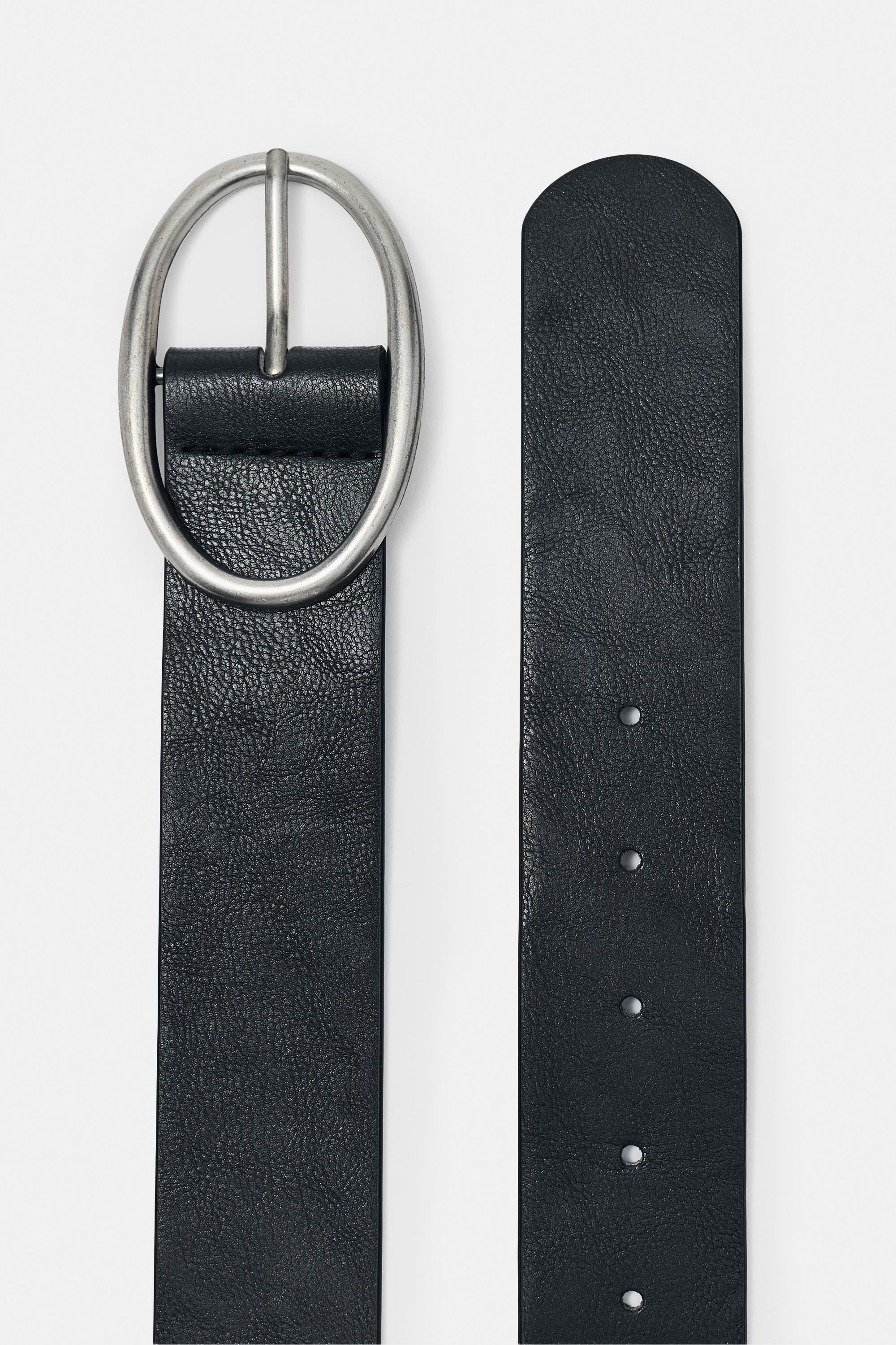 Oval buckle belt — Black