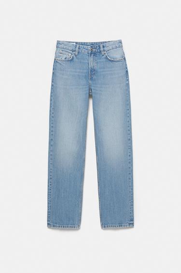Mid-waist straight-leg jeans — Medium blue 6