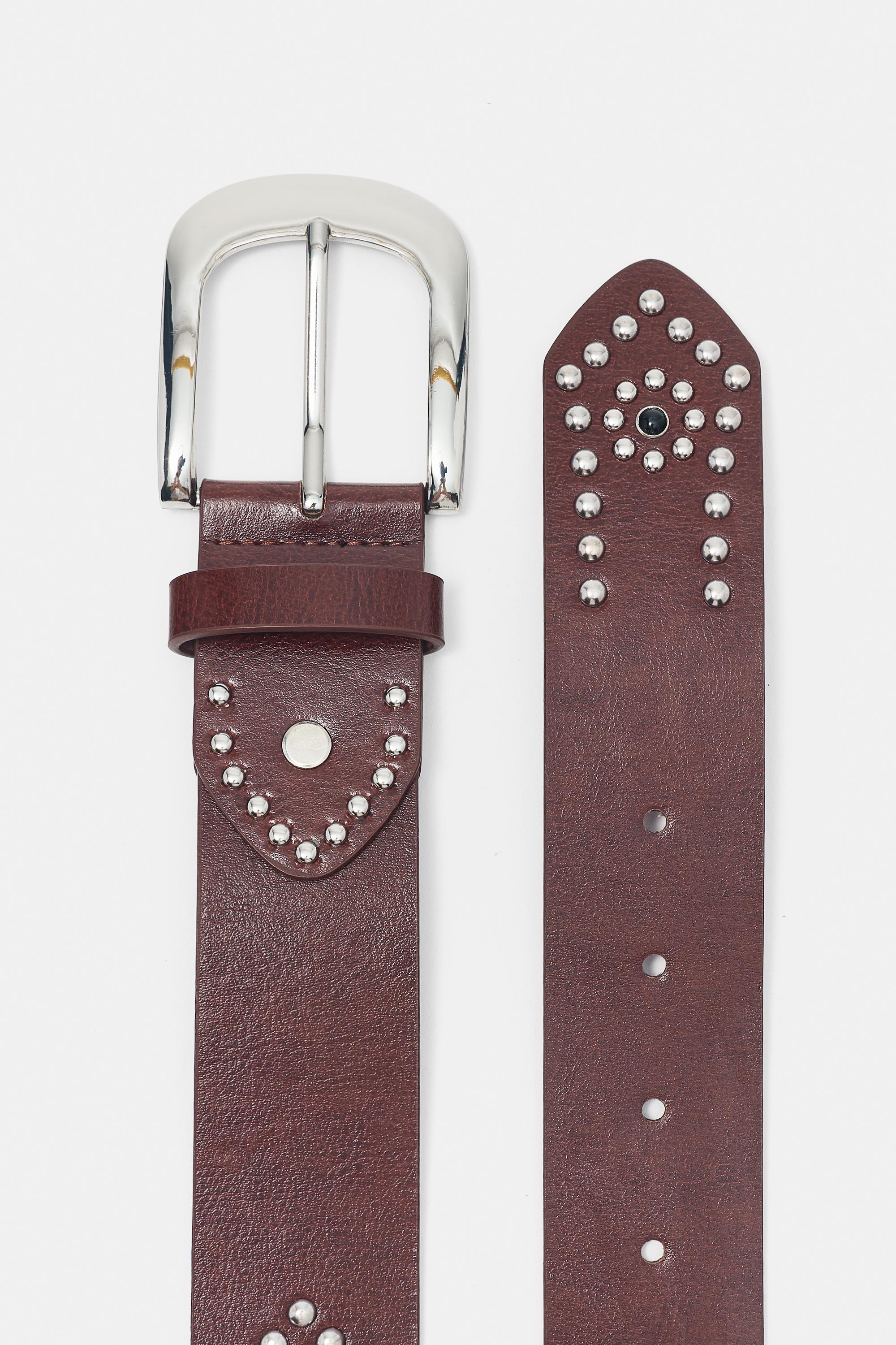 Studded belt — Brown