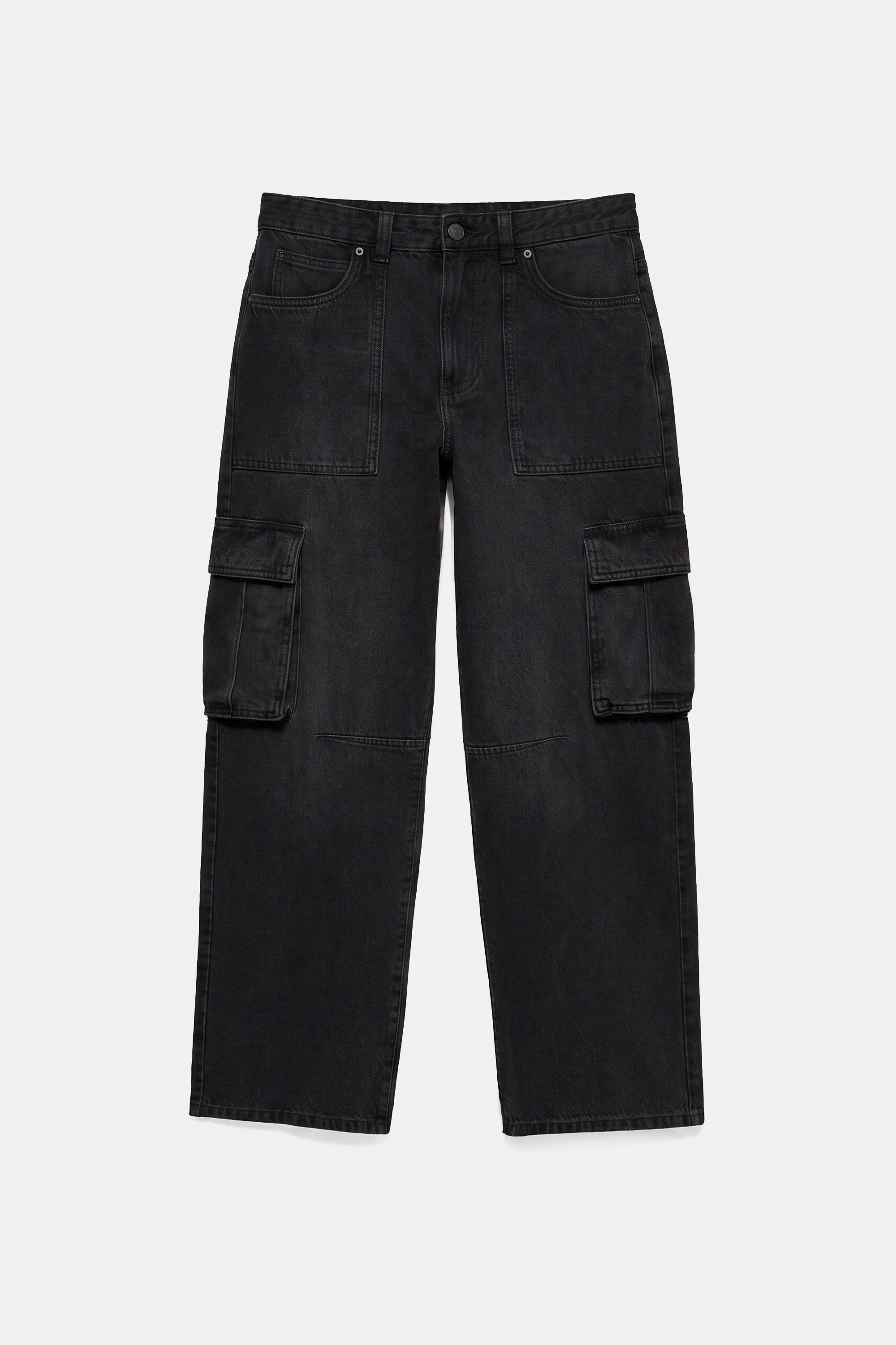 Pull&Bear Relaxed kargo jean görsel 4