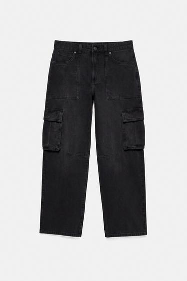 Relaxed cargo jeans — Faded black 6