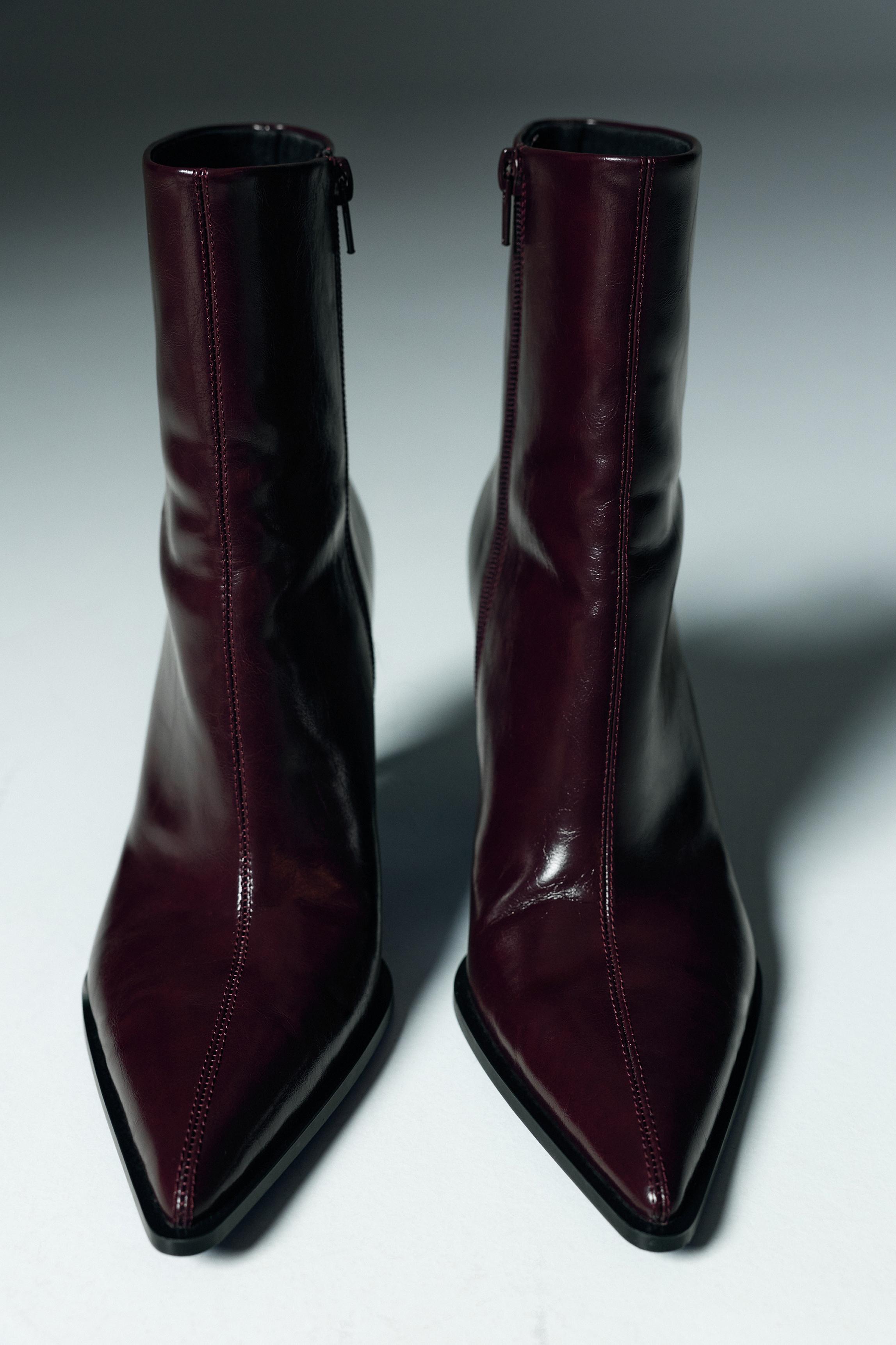 Stiletto heel ankle boots — Burgundy