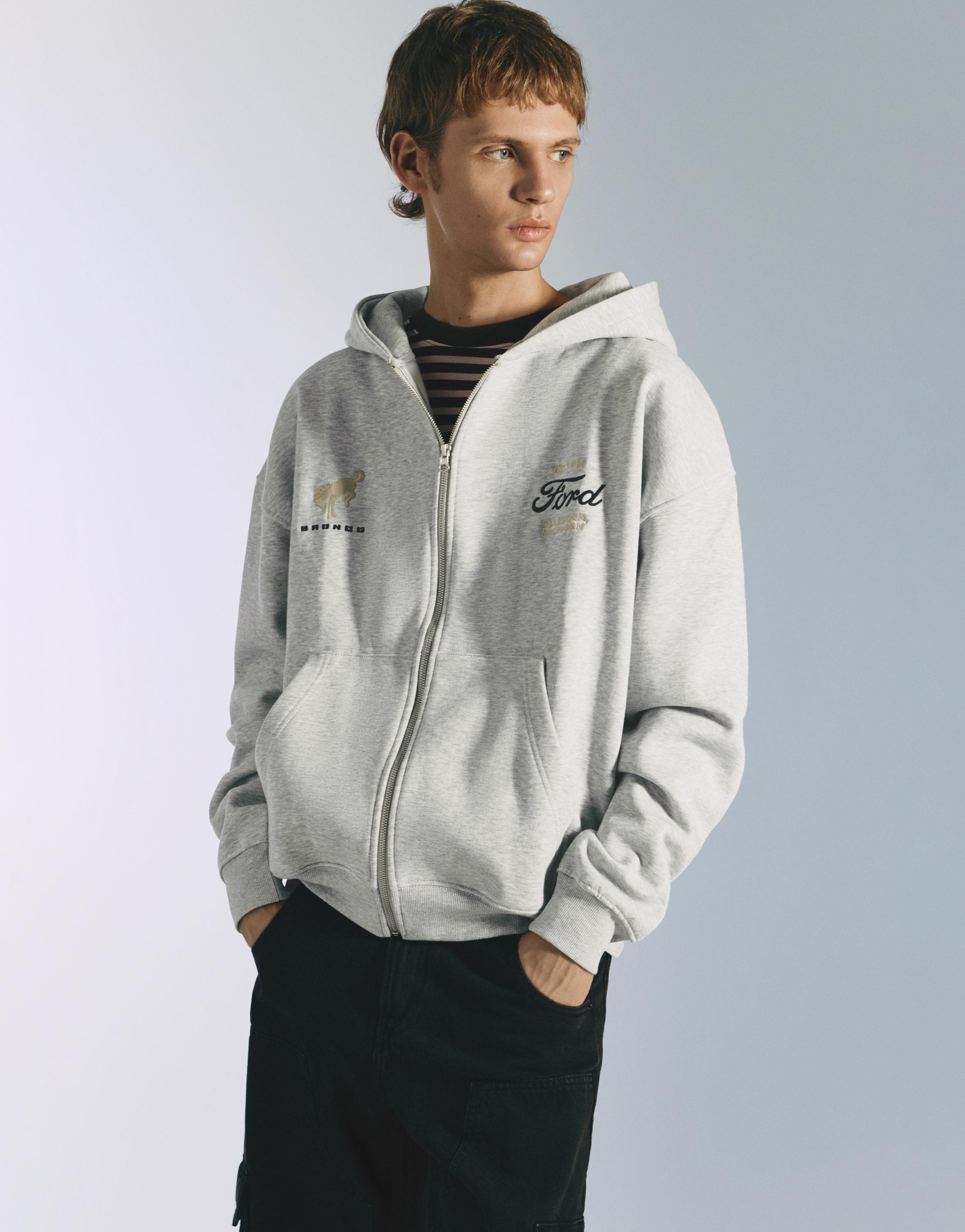 Fermuarlı kapüşonlu Ford sweatshirt - Görsel 11