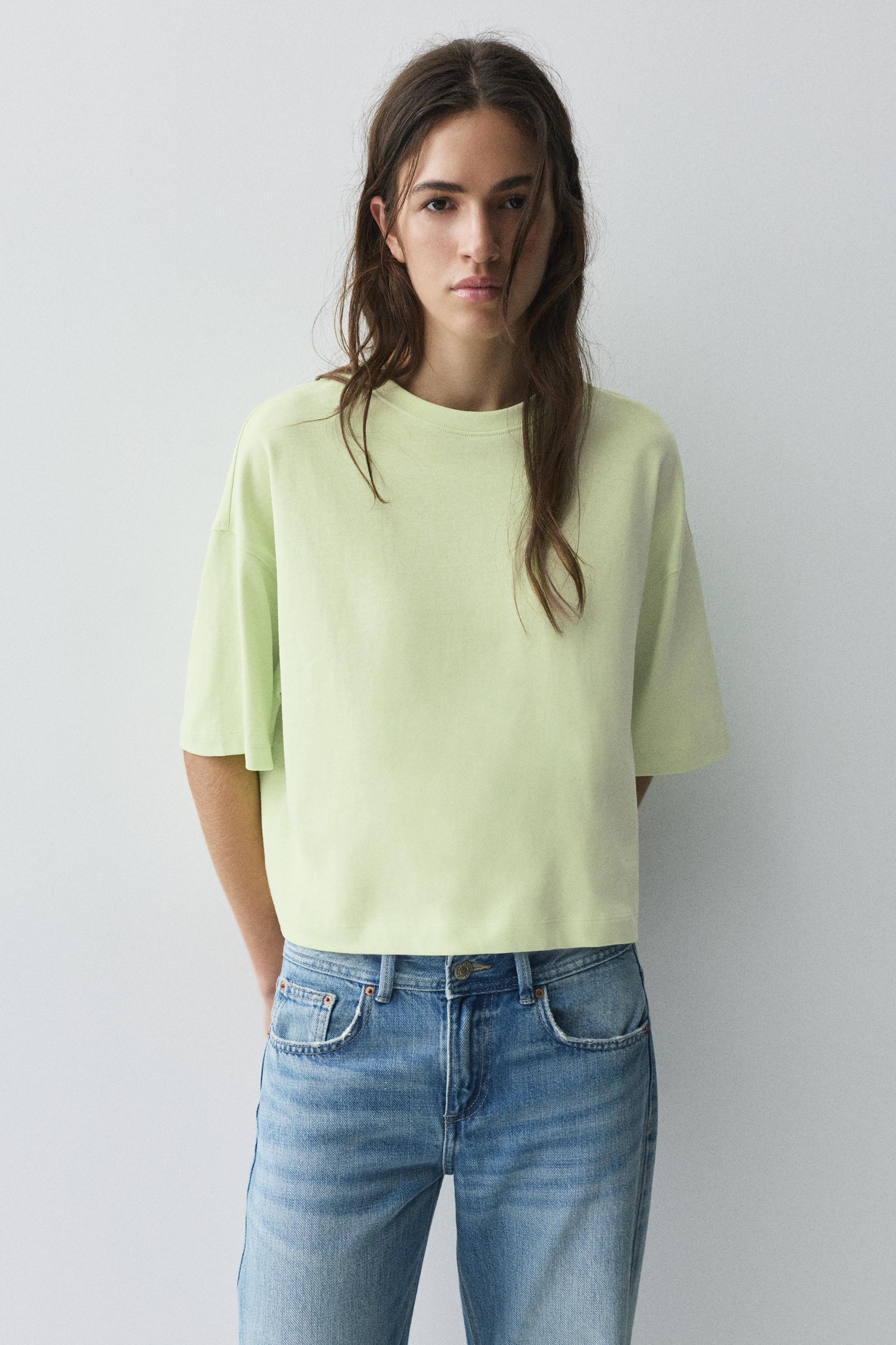 Boxy fit short sleeve T-shirt — Lime