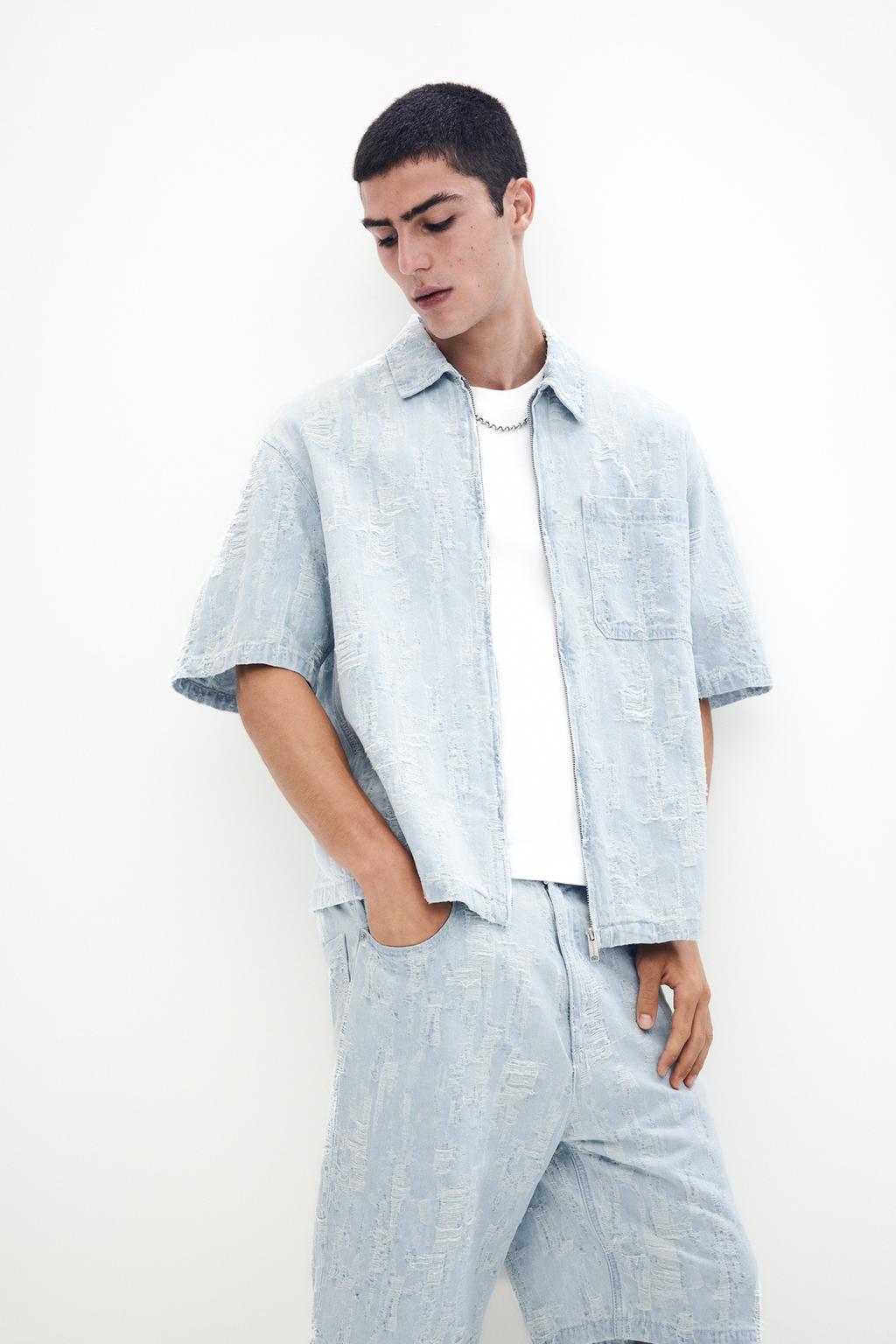 Camicia di jeans jacquard PULL&BEAR