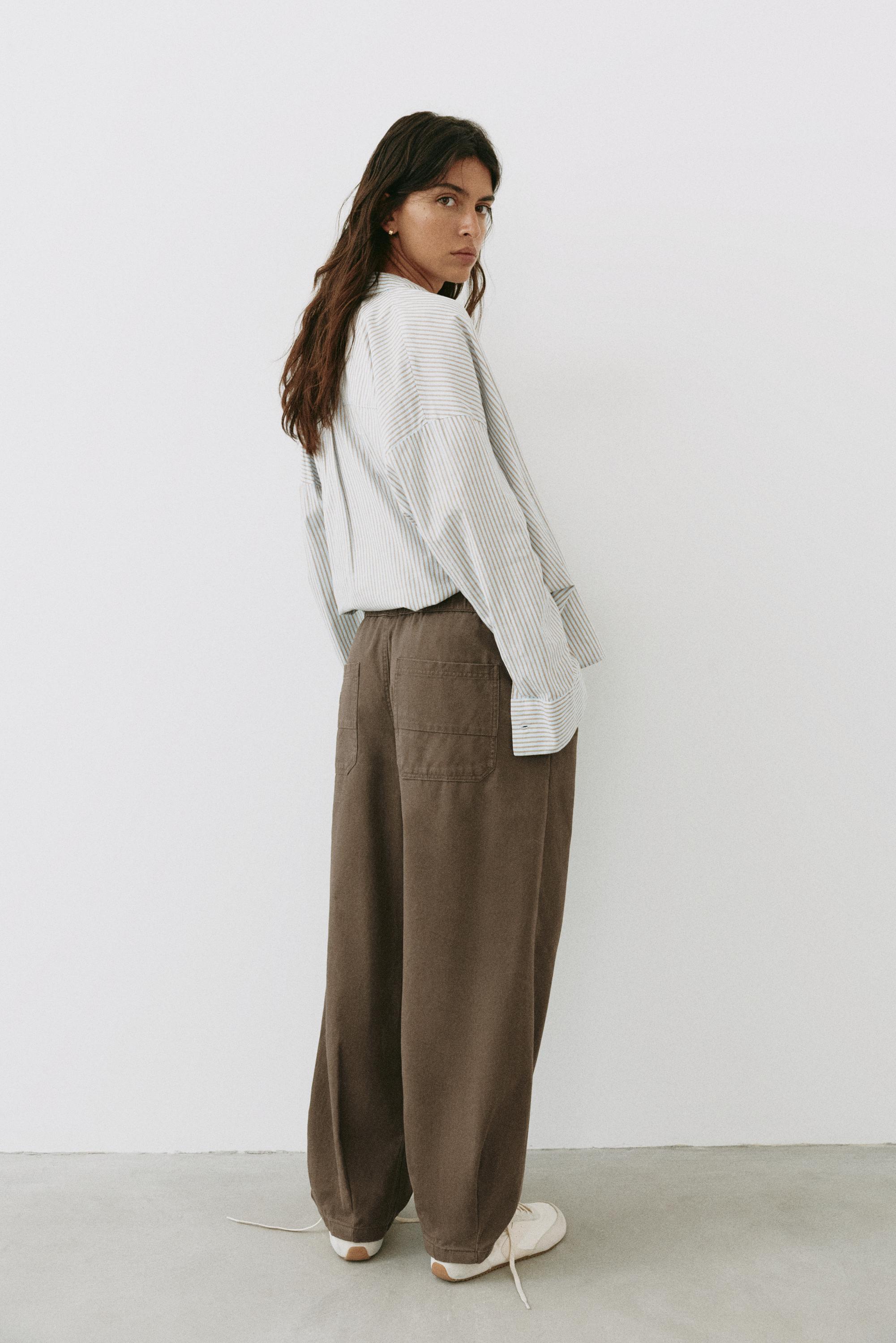 Barrel trousers — Brown
