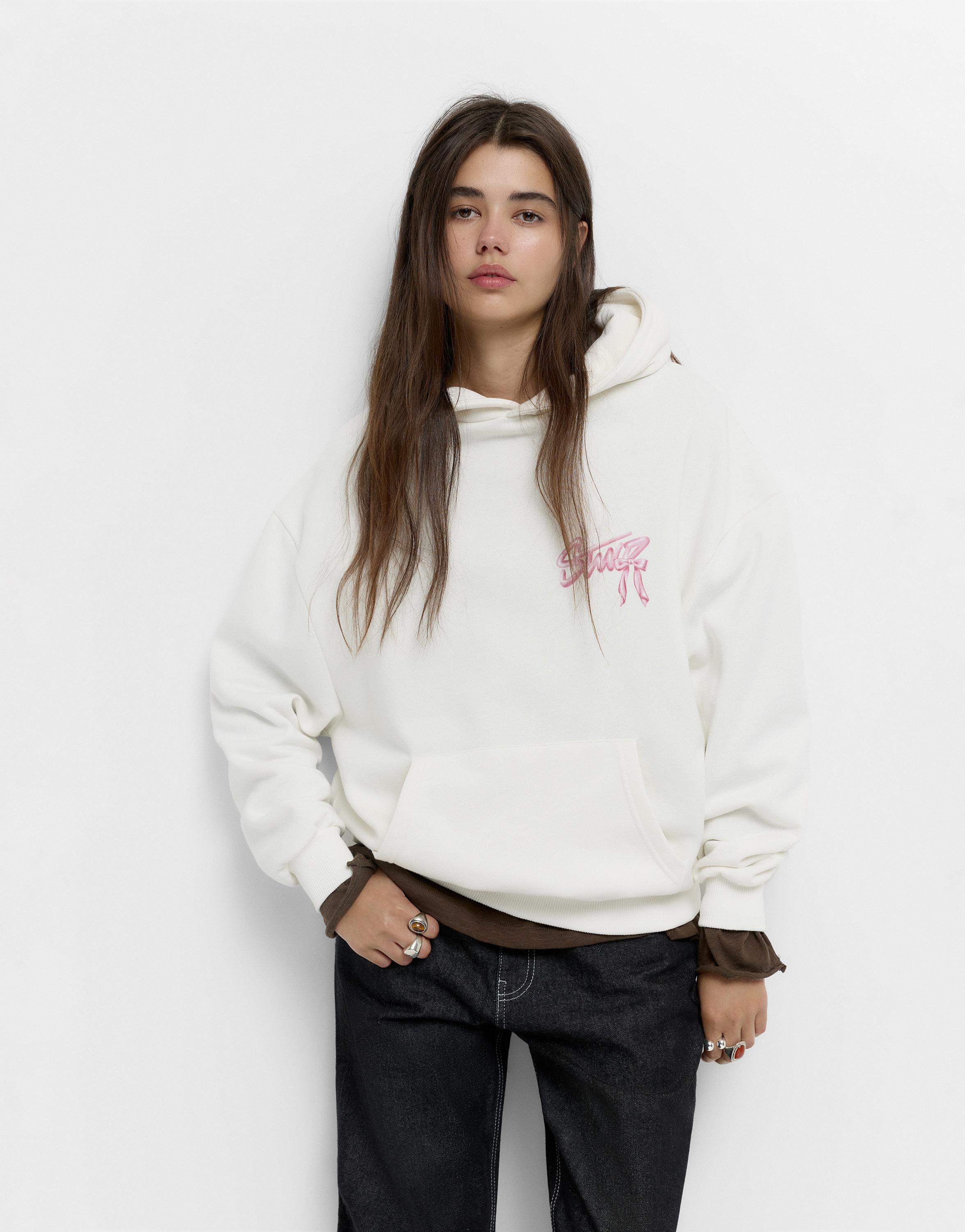 Fiyonk grafikli kapüşonlu sweatshirt - Görsel 25