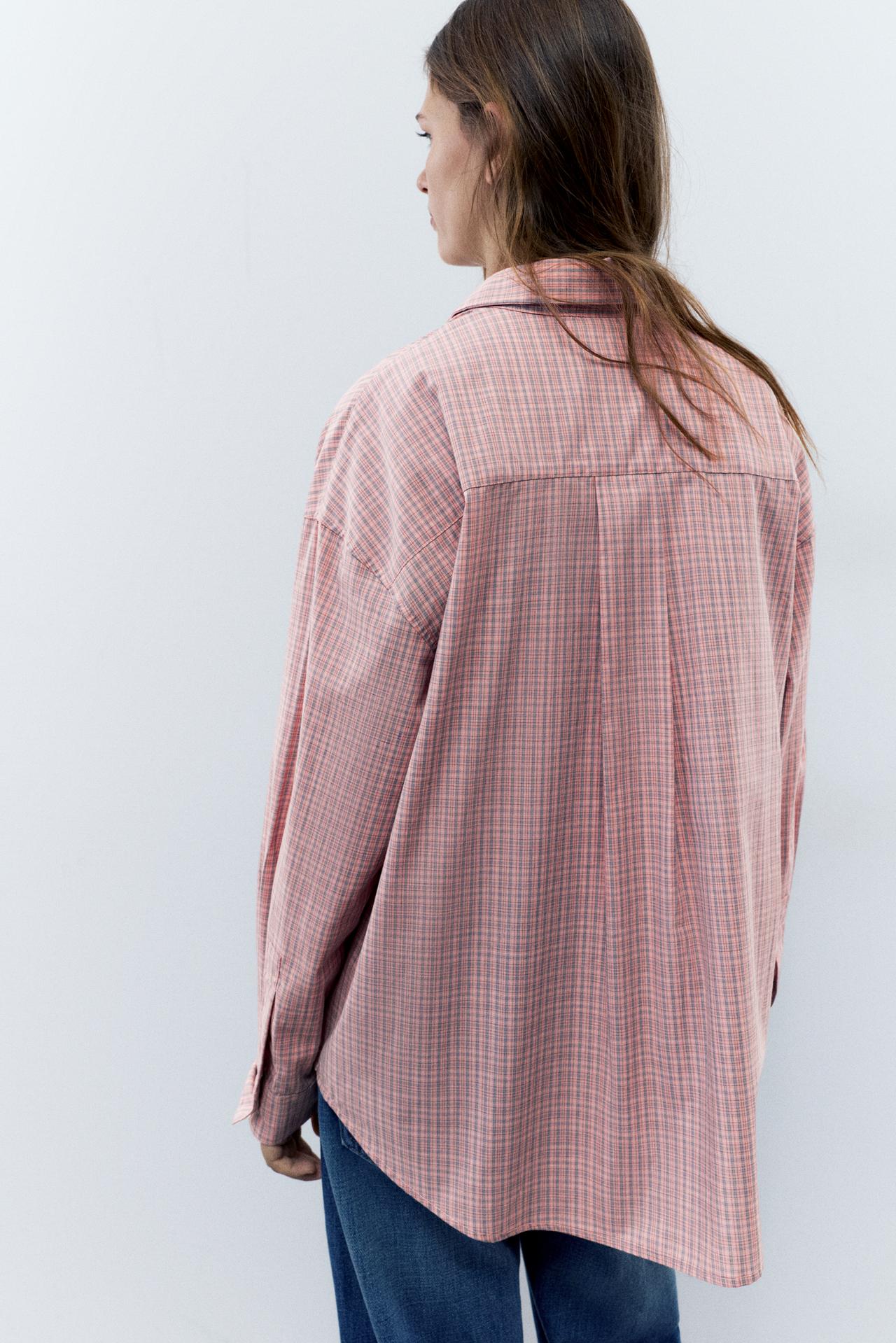 Check shirt with pocket — Chalk pink