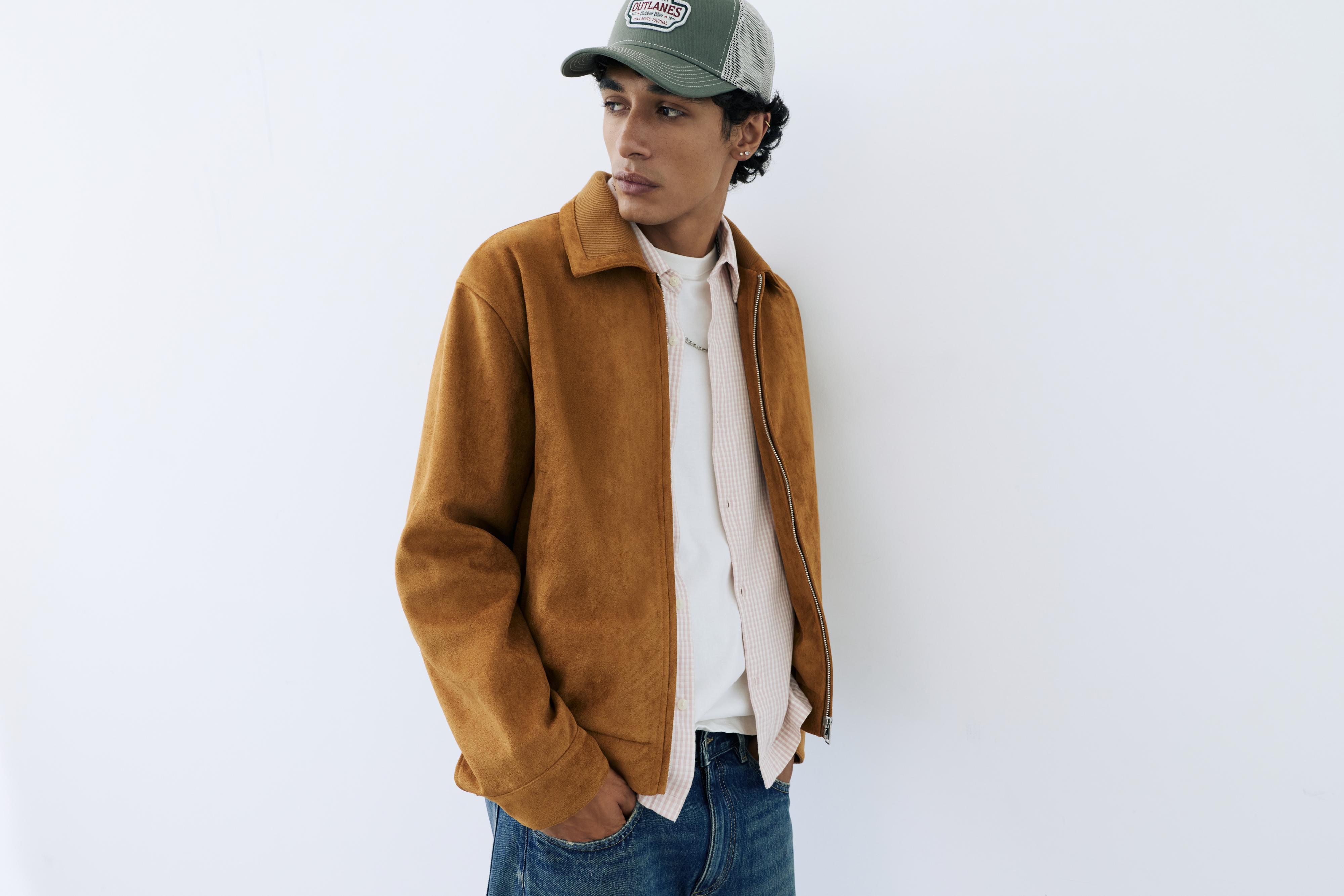 Faux suede jacket — Caramel