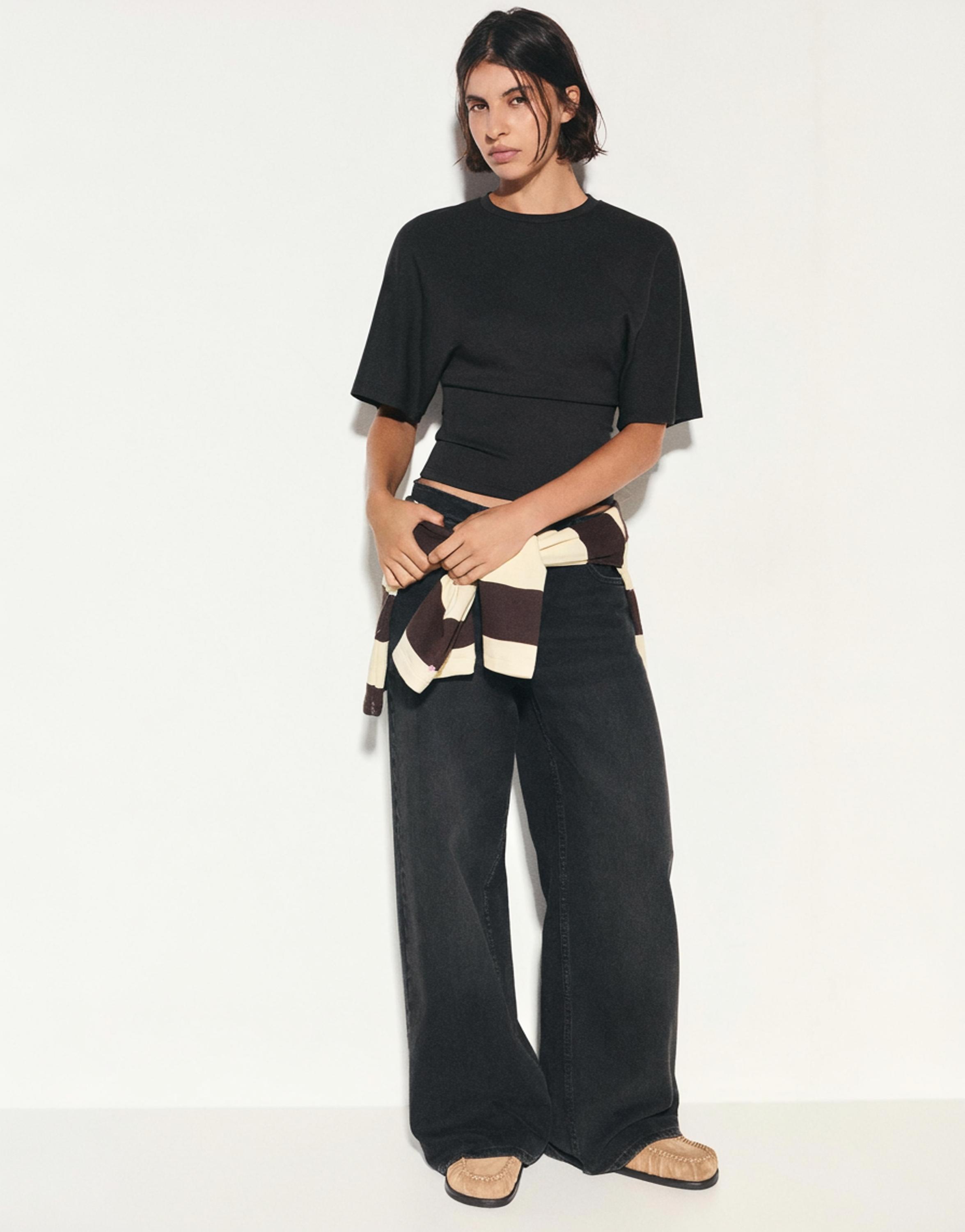Modal batwing sleeve T-shirt — Anthracite grey