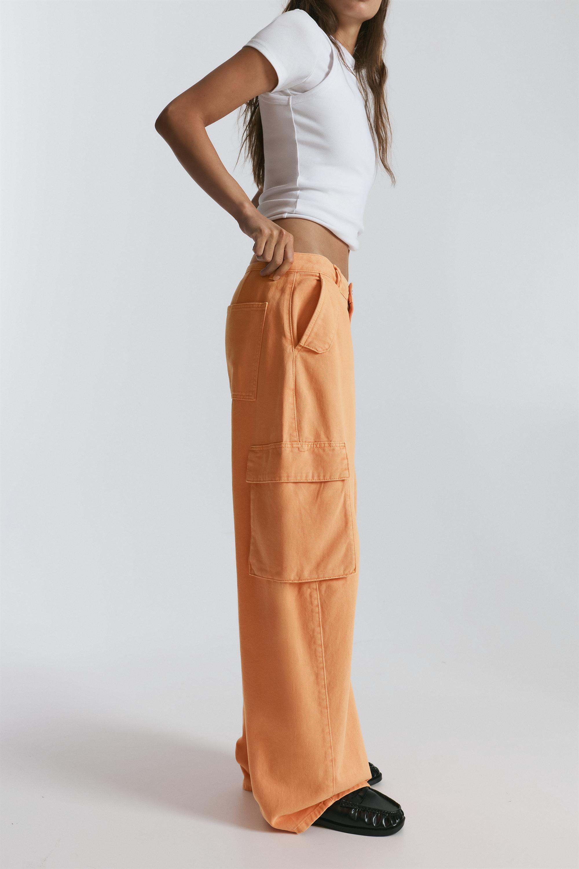 Balloon fit cargo trousers — Orange
