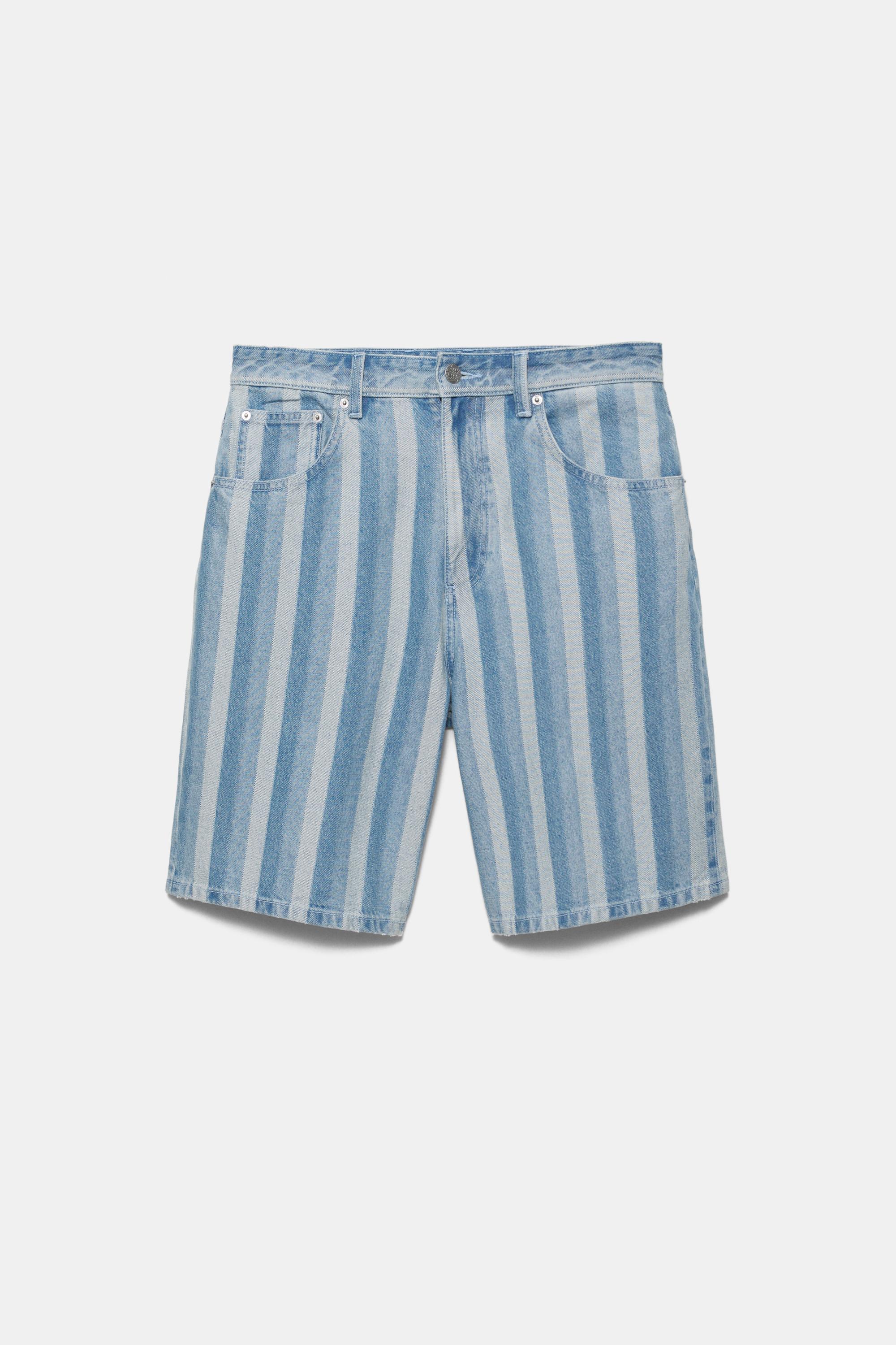 Baggy denim bermuda - Görsel 4