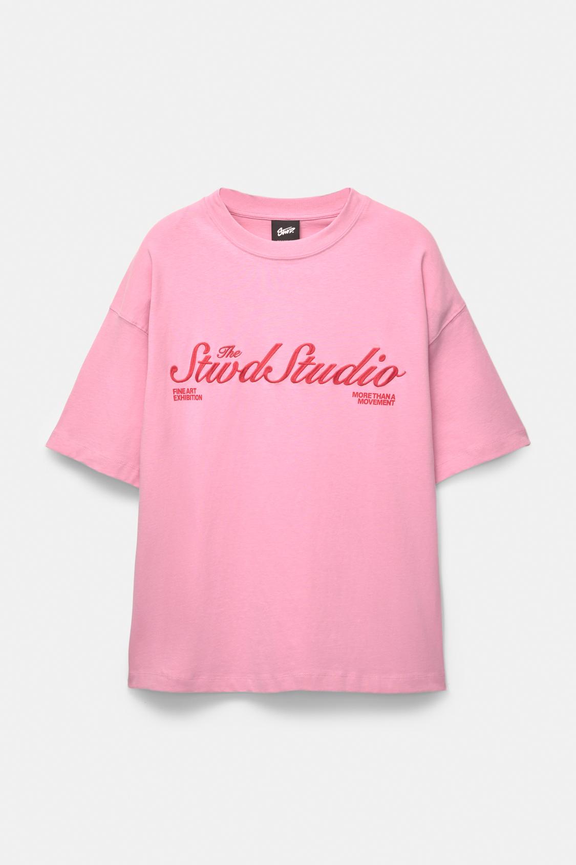 Sweat T Shirt Femme Pull And Bear T-shirt Rose STWD Studio Pull&bear