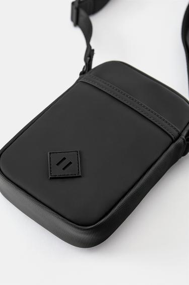 Rubberised crossbody bag — Black 4