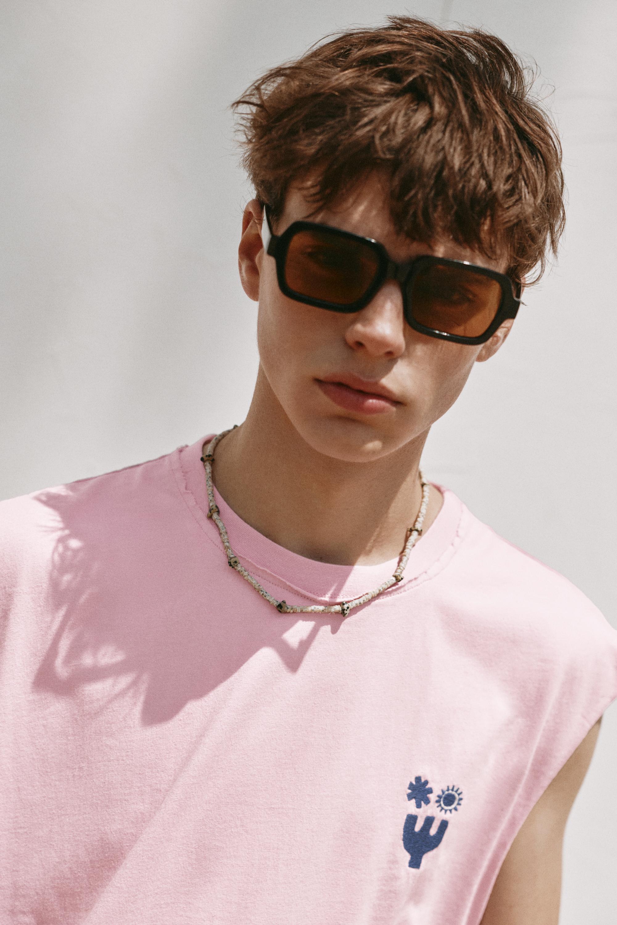 Ibiza boxy sleeveless T-shirt — Pink
