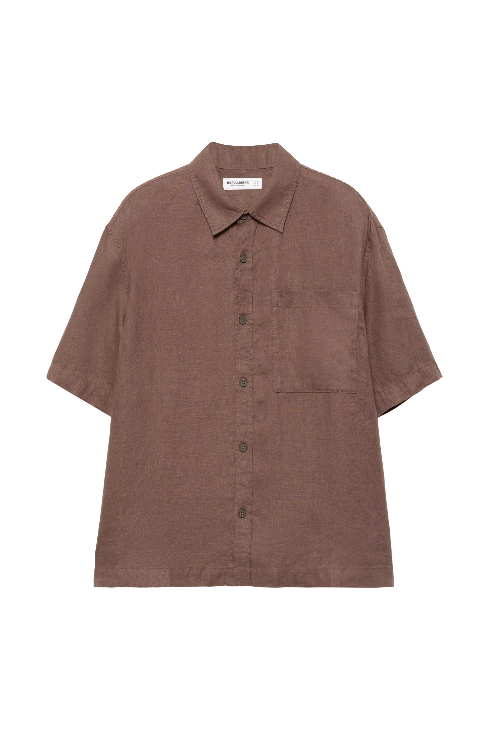 %100 keten kısa kollu gömlek - Görsel 54