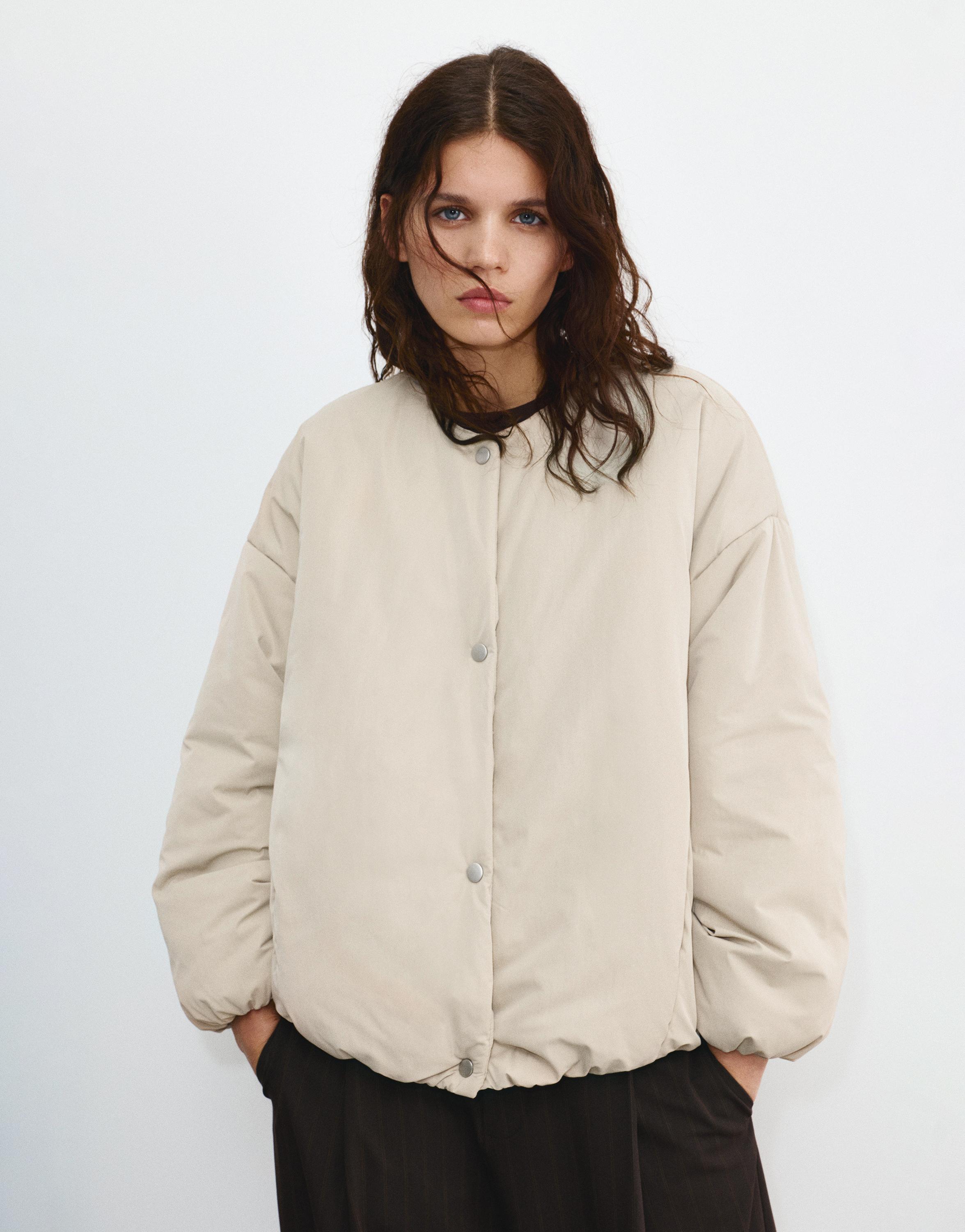 Çıtçıt düğmeli şişme mont - Görsel 9