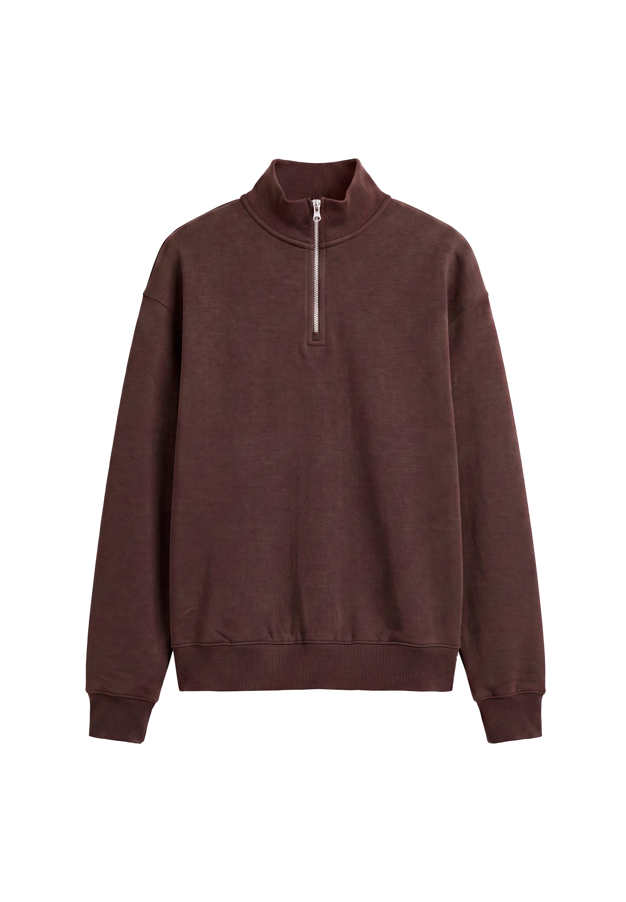 Quarter-zip sweatshirt — Brown