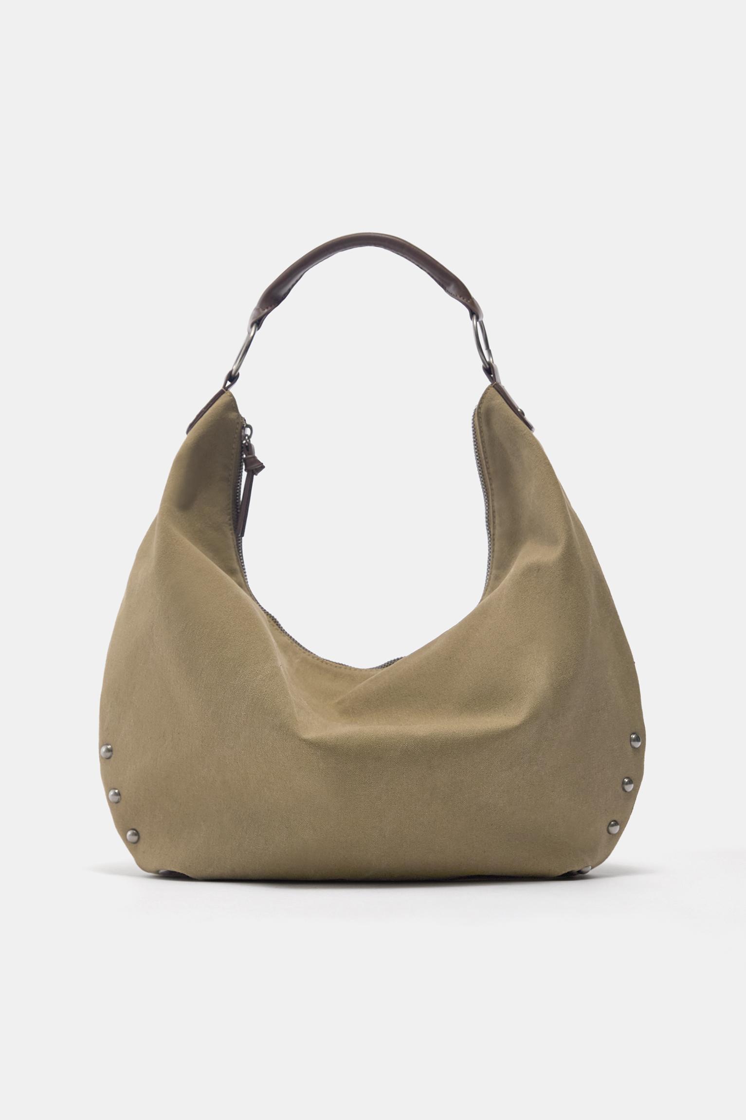Ring stud tote bag — Beige