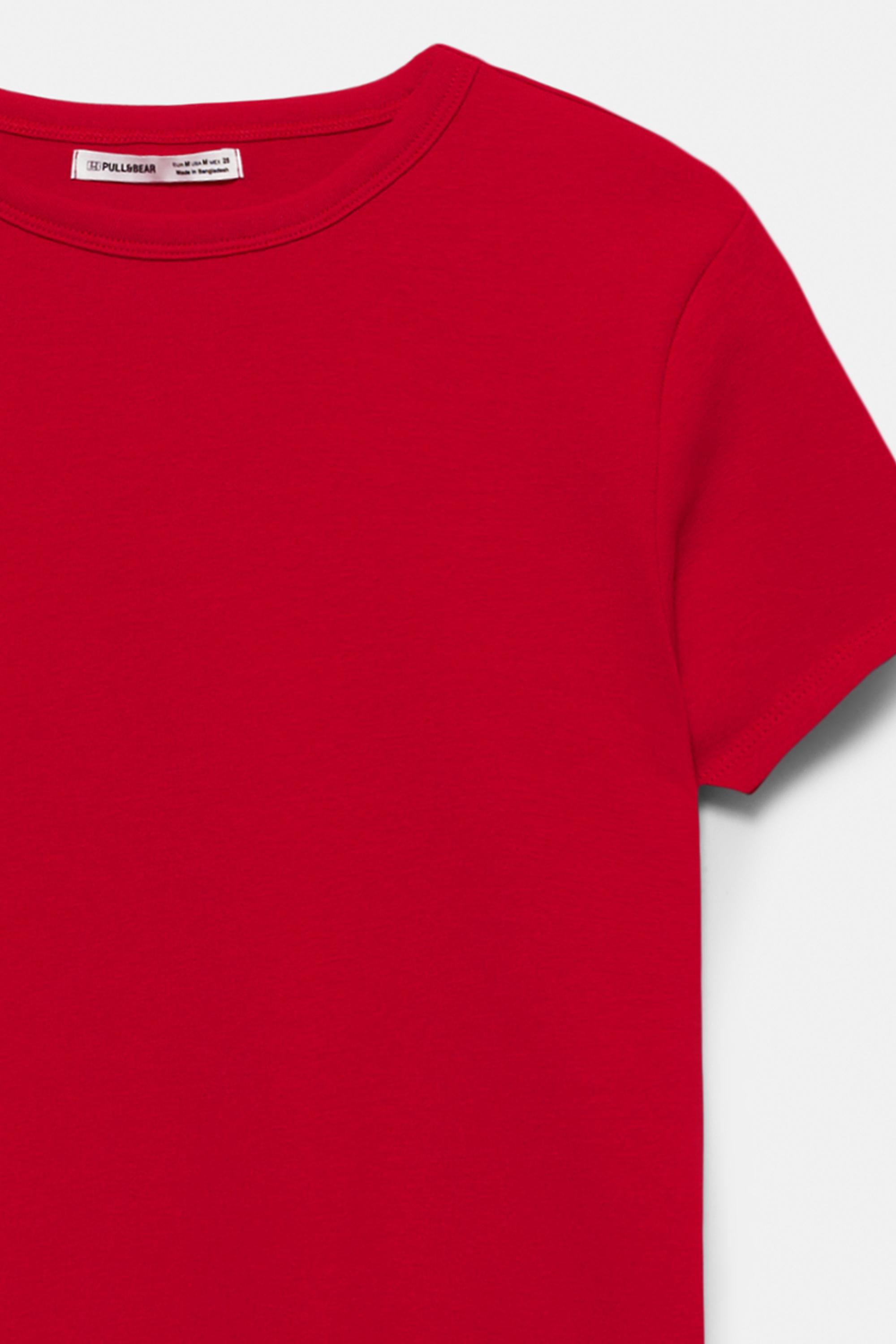 Fitted short sleeve T-shirt — Red