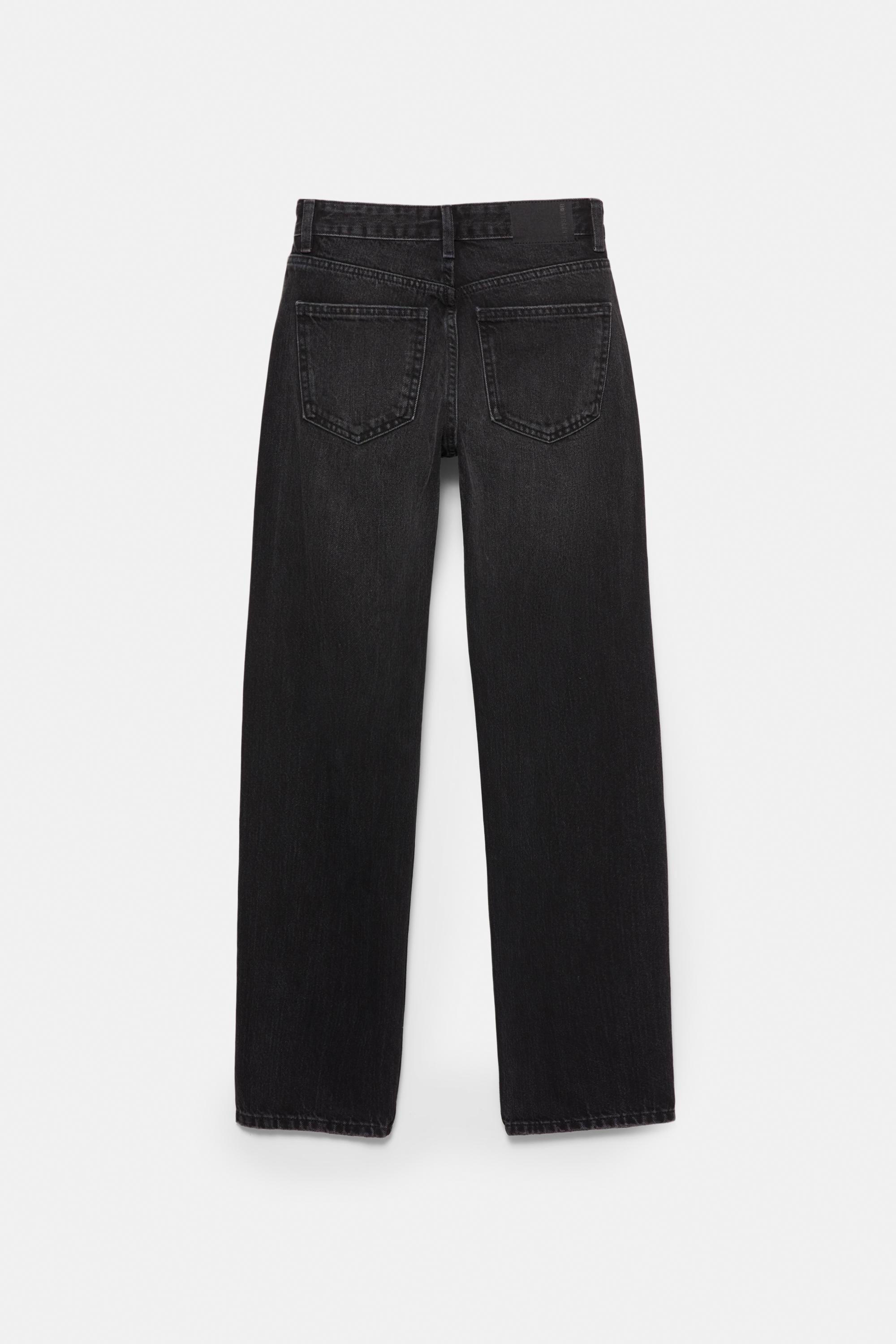Mid-waist straight-leg jeans — Charcoal