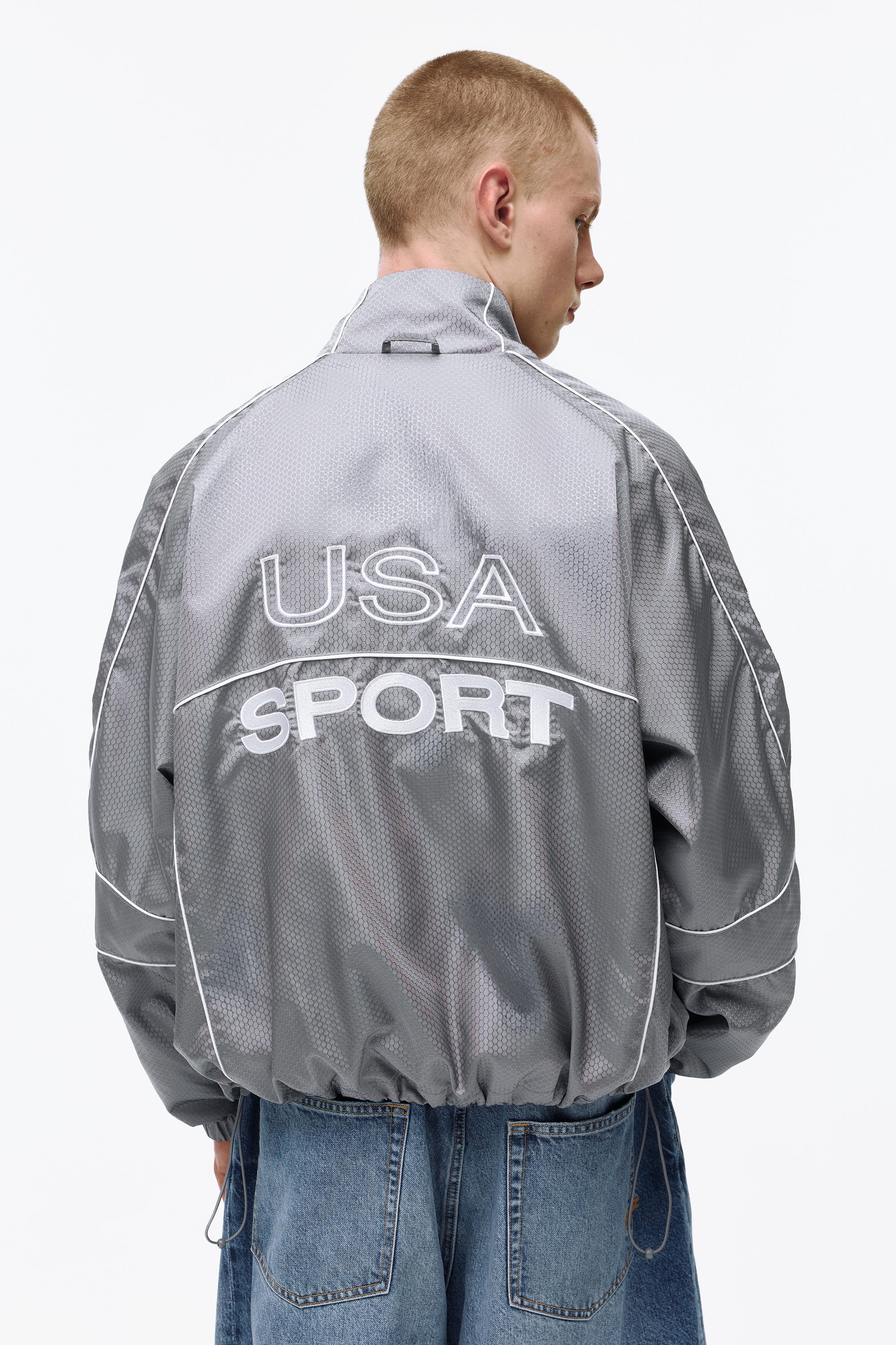 STWD contrast seam jacket — Medium grey