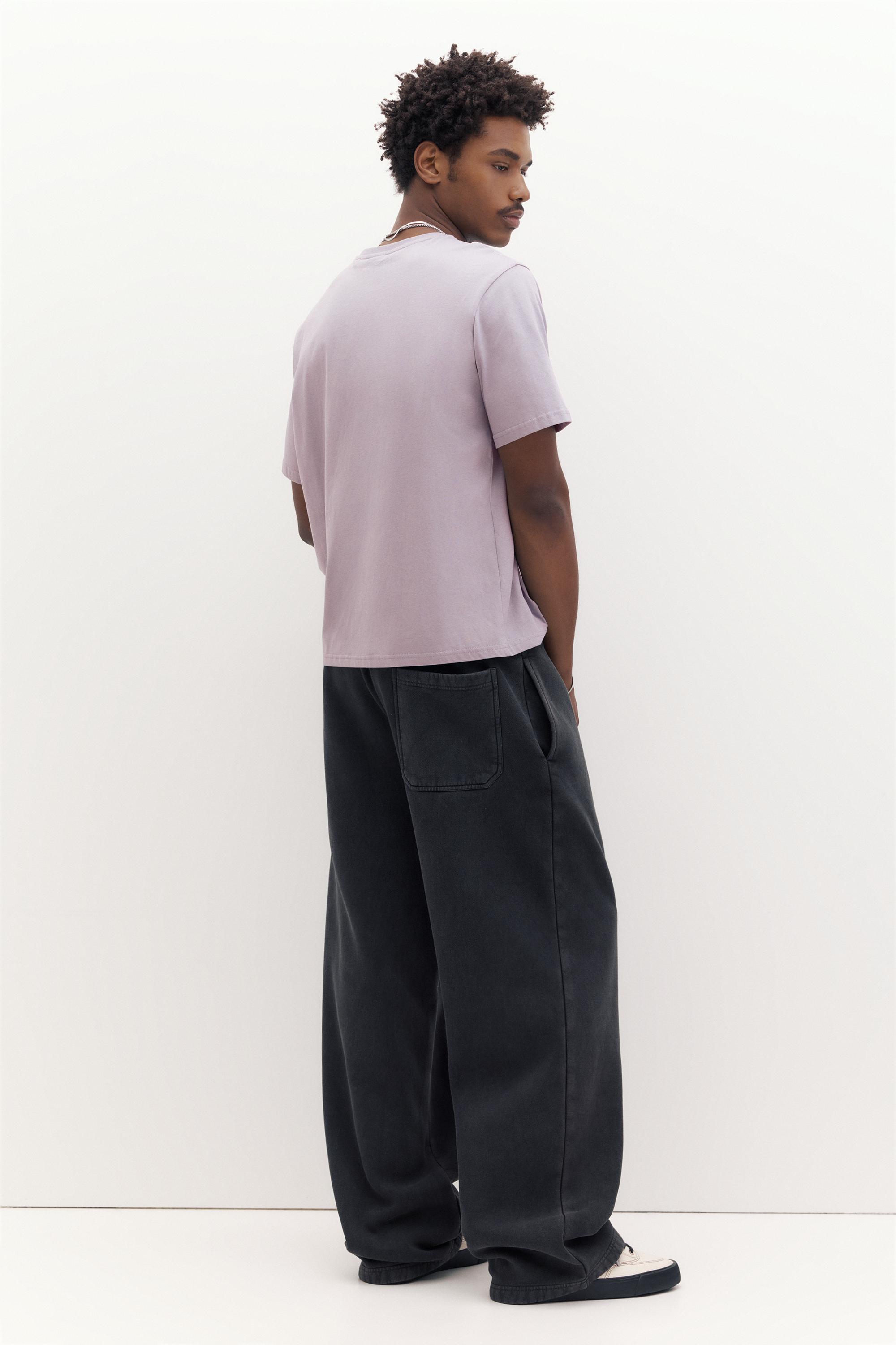 Basic short sleeve cotton T-shirt — Pale mauve