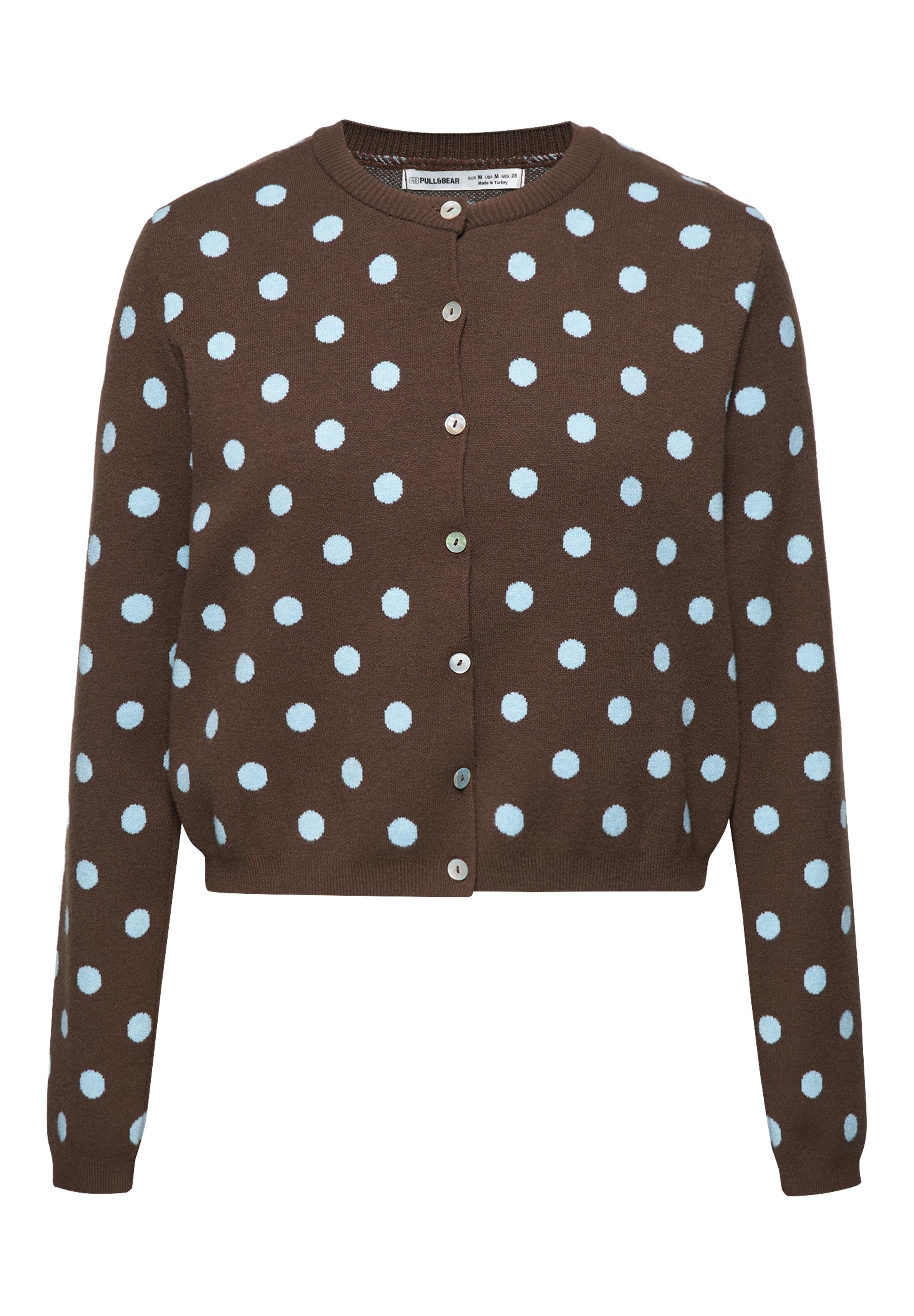 Puantiye desenli hırka - Görsel 3