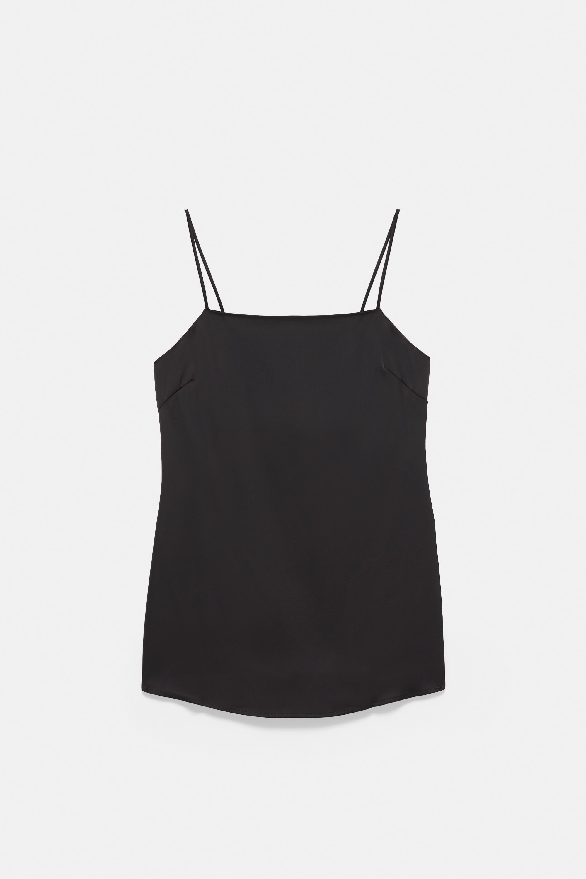 Satin cami top — Black