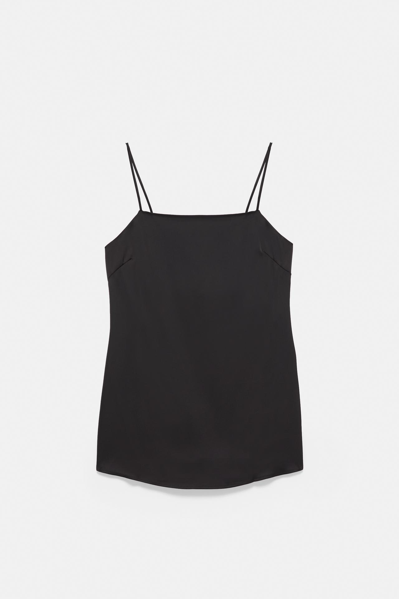 Satin cami top — Black