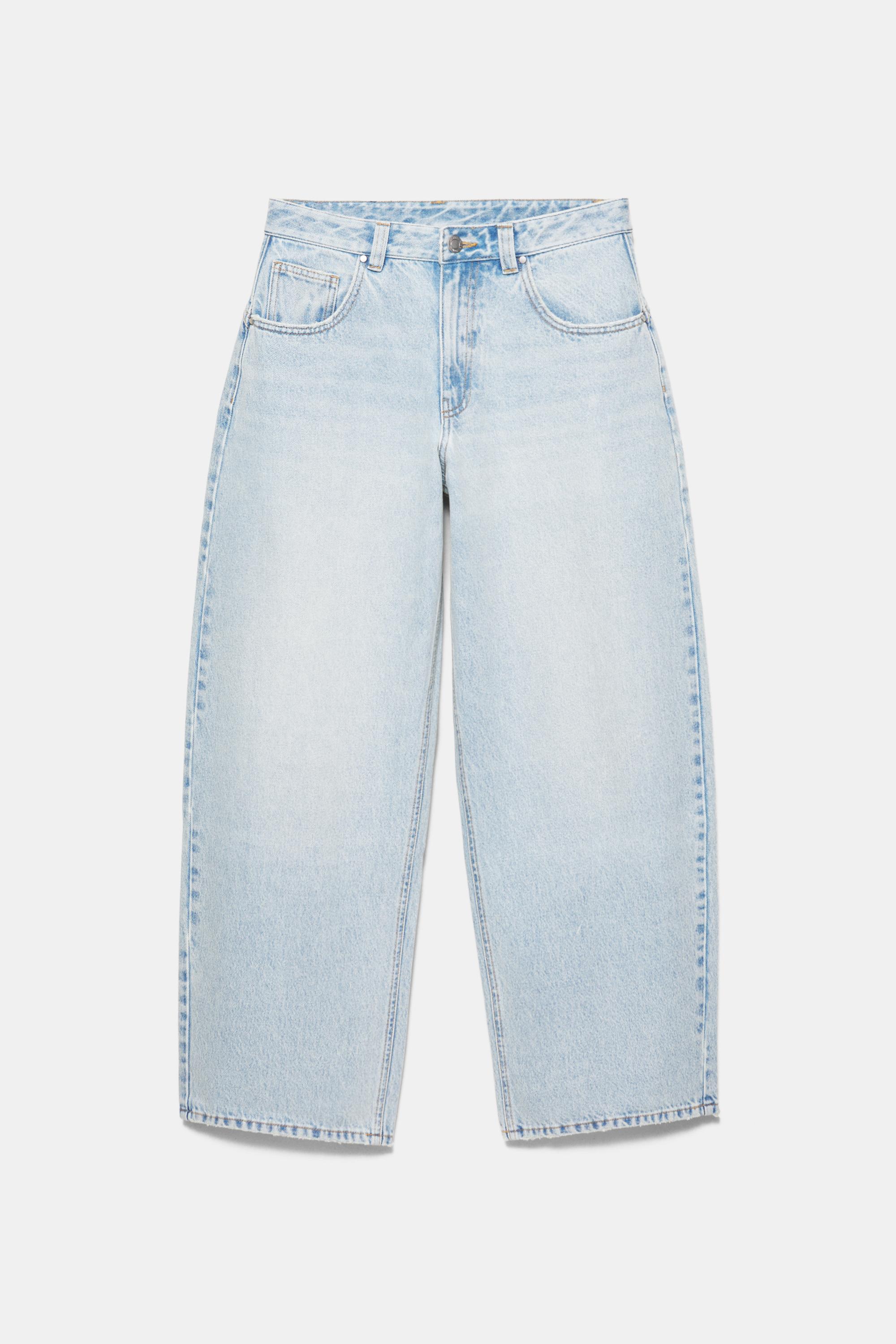 Embroidered barrel jeans — Pale blue