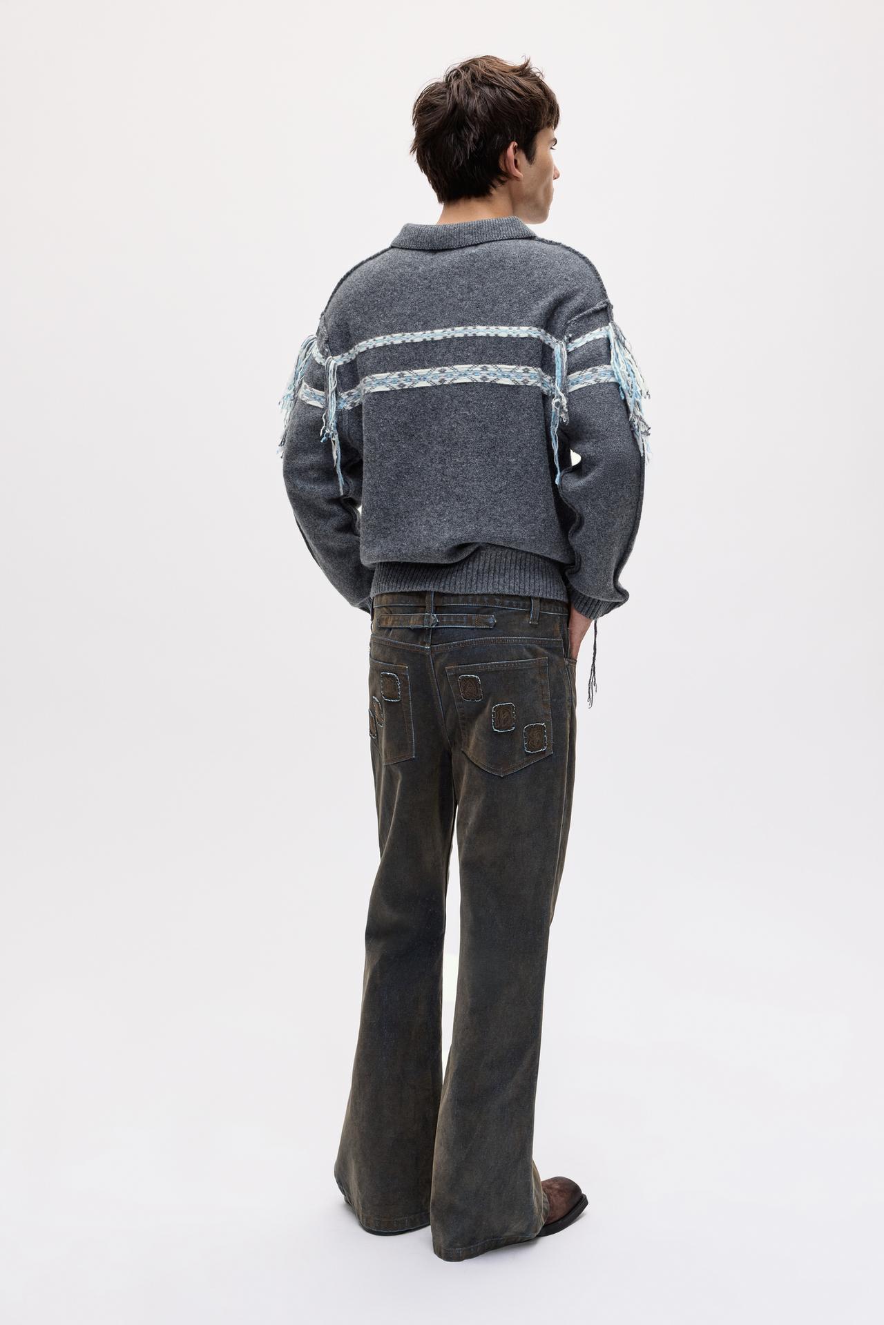 Oscar Ouyang wool polo shirt — Grey