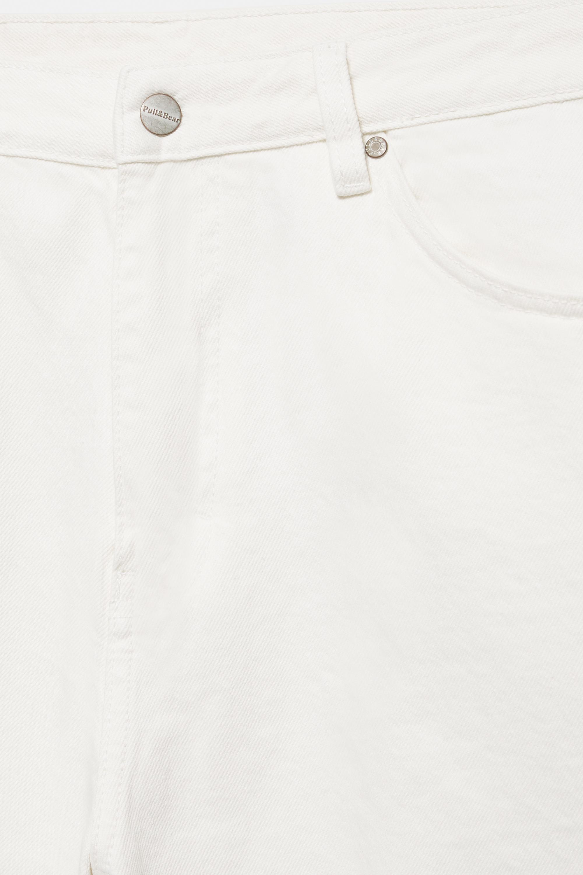 Baggy denim Bermuda shorts — Ecru