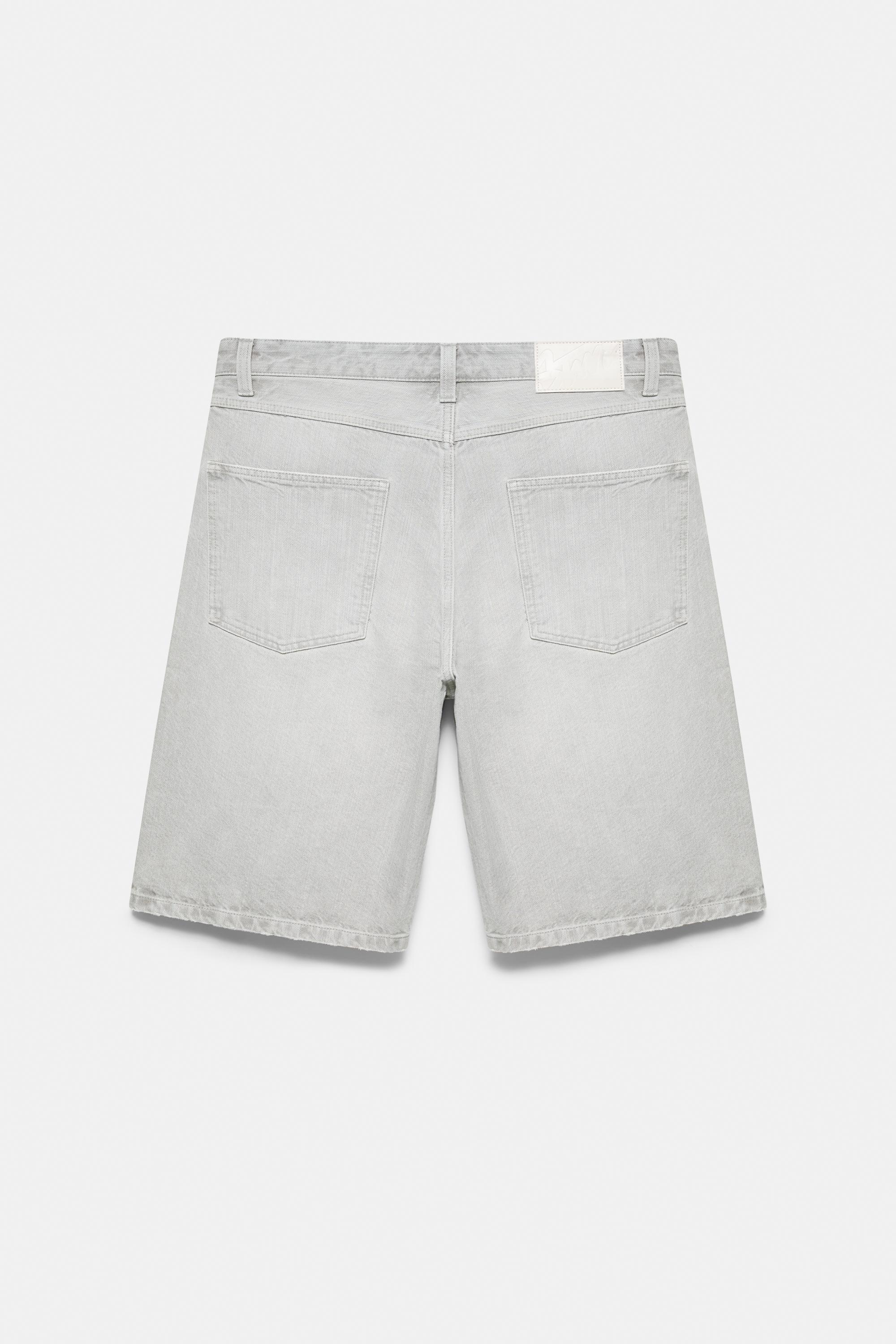 Skater denim Bermuda shorts — Pale grey