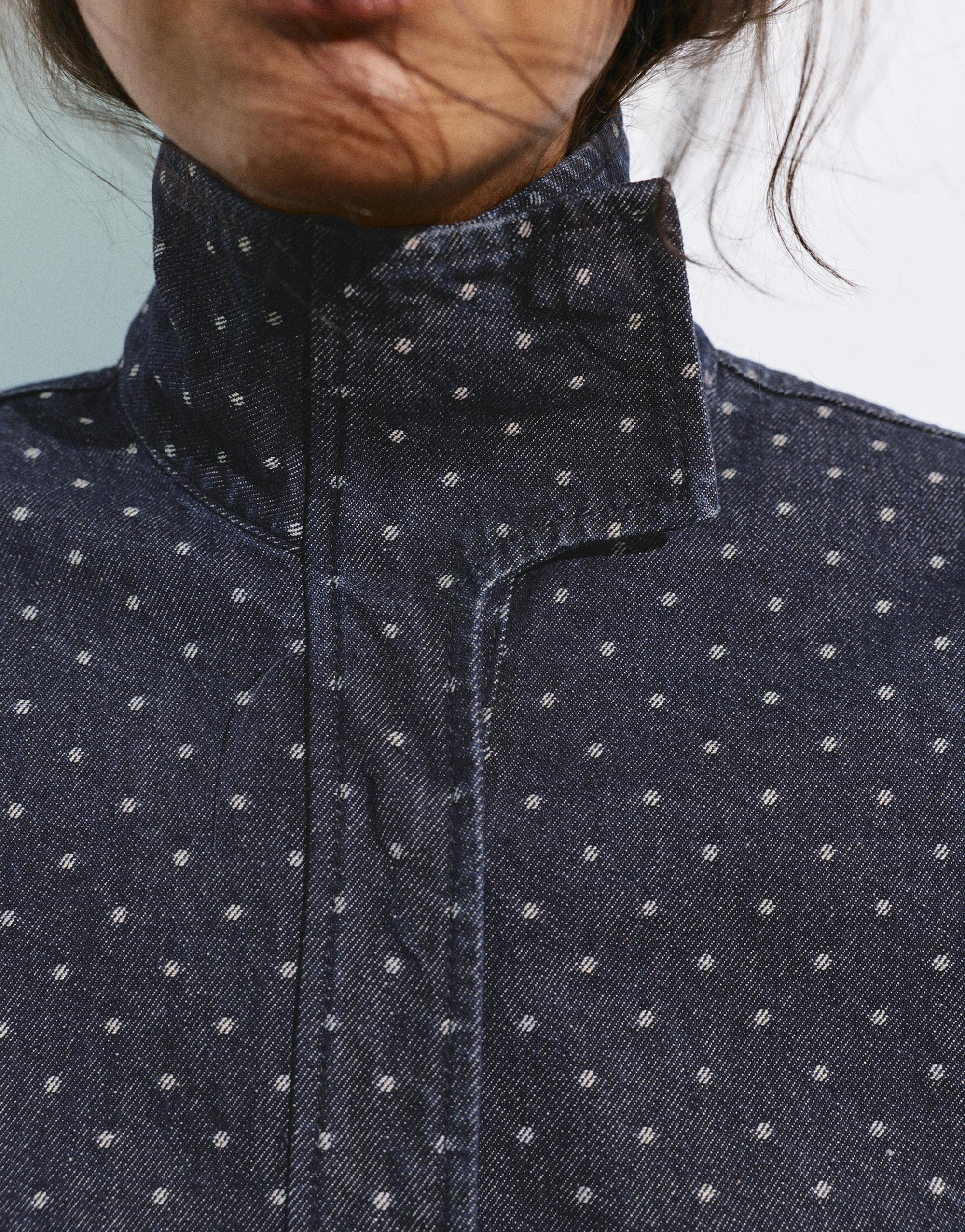 Polka dot denim jacket — Navy