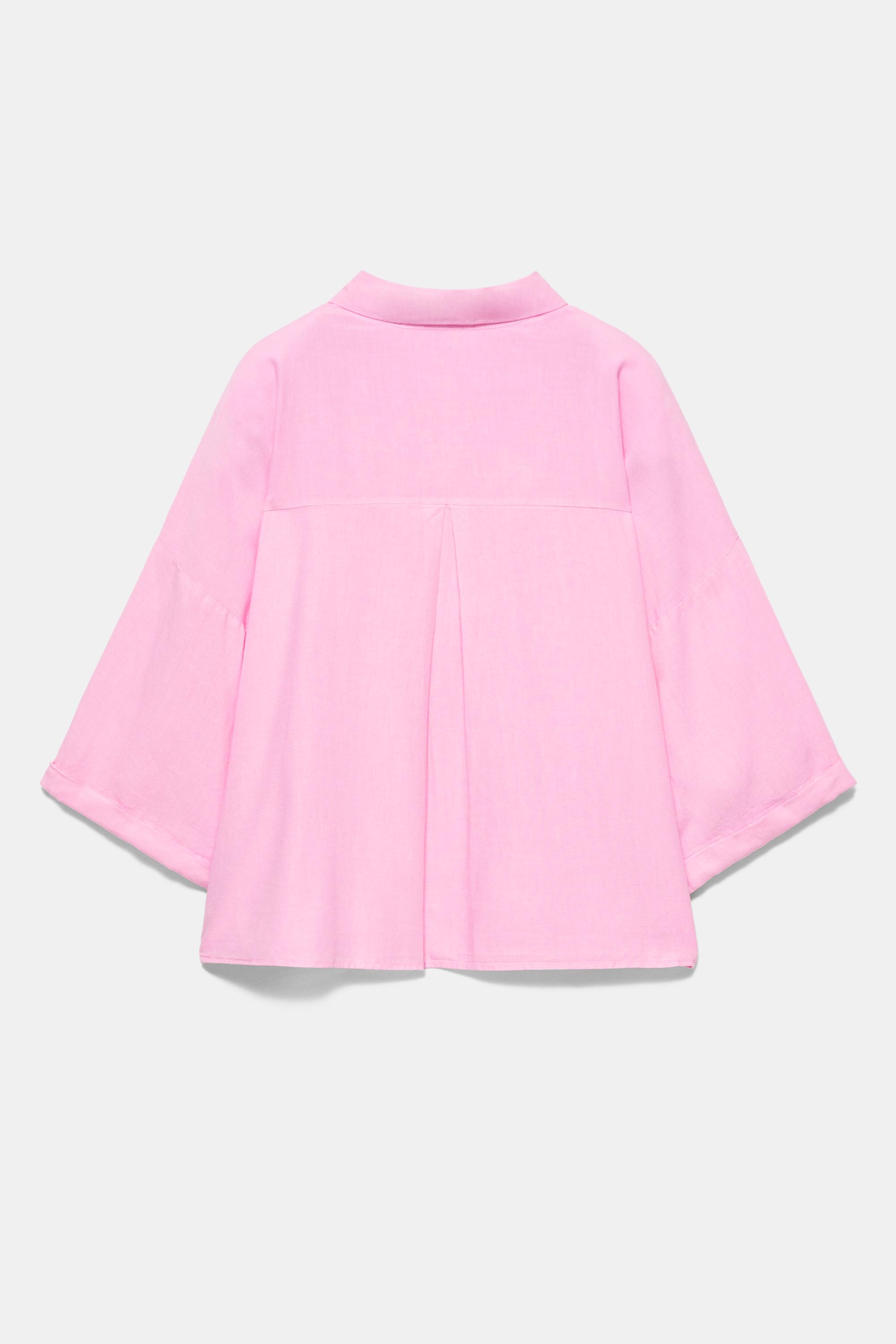 Linen blend shirt — Pink