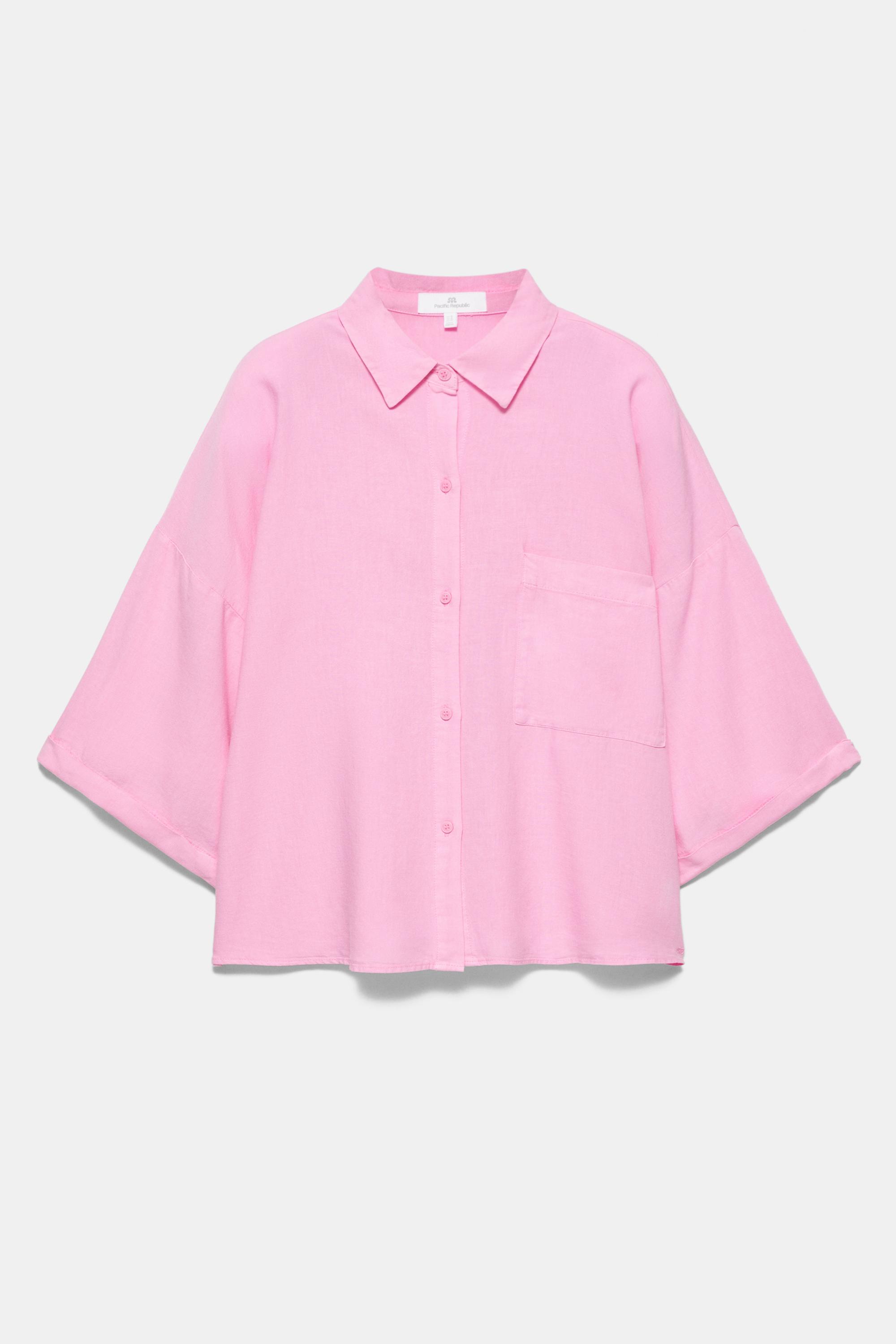 Linen blend shirt — Pink