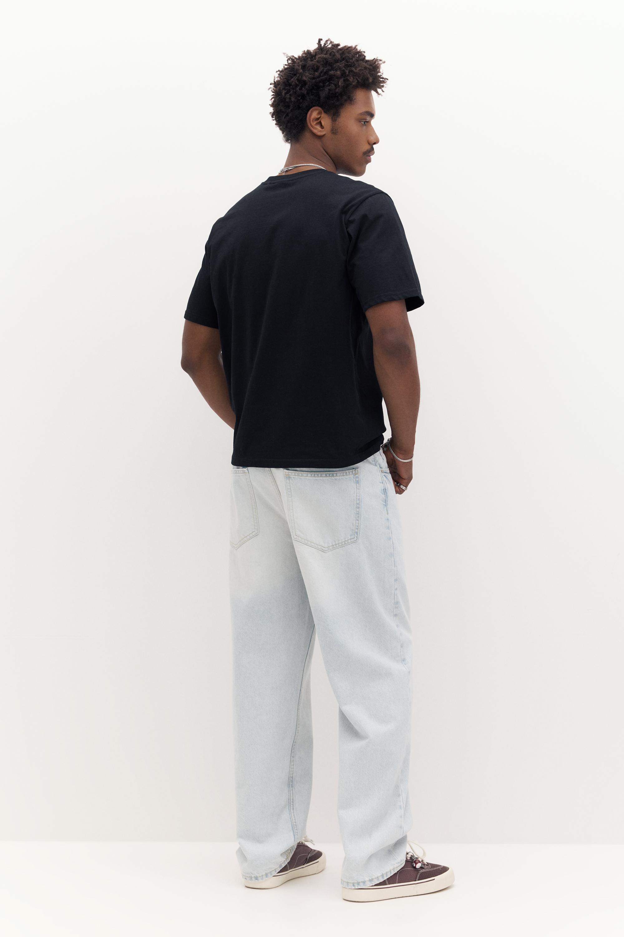 Basic short sleeve cotton T-shirt — Black