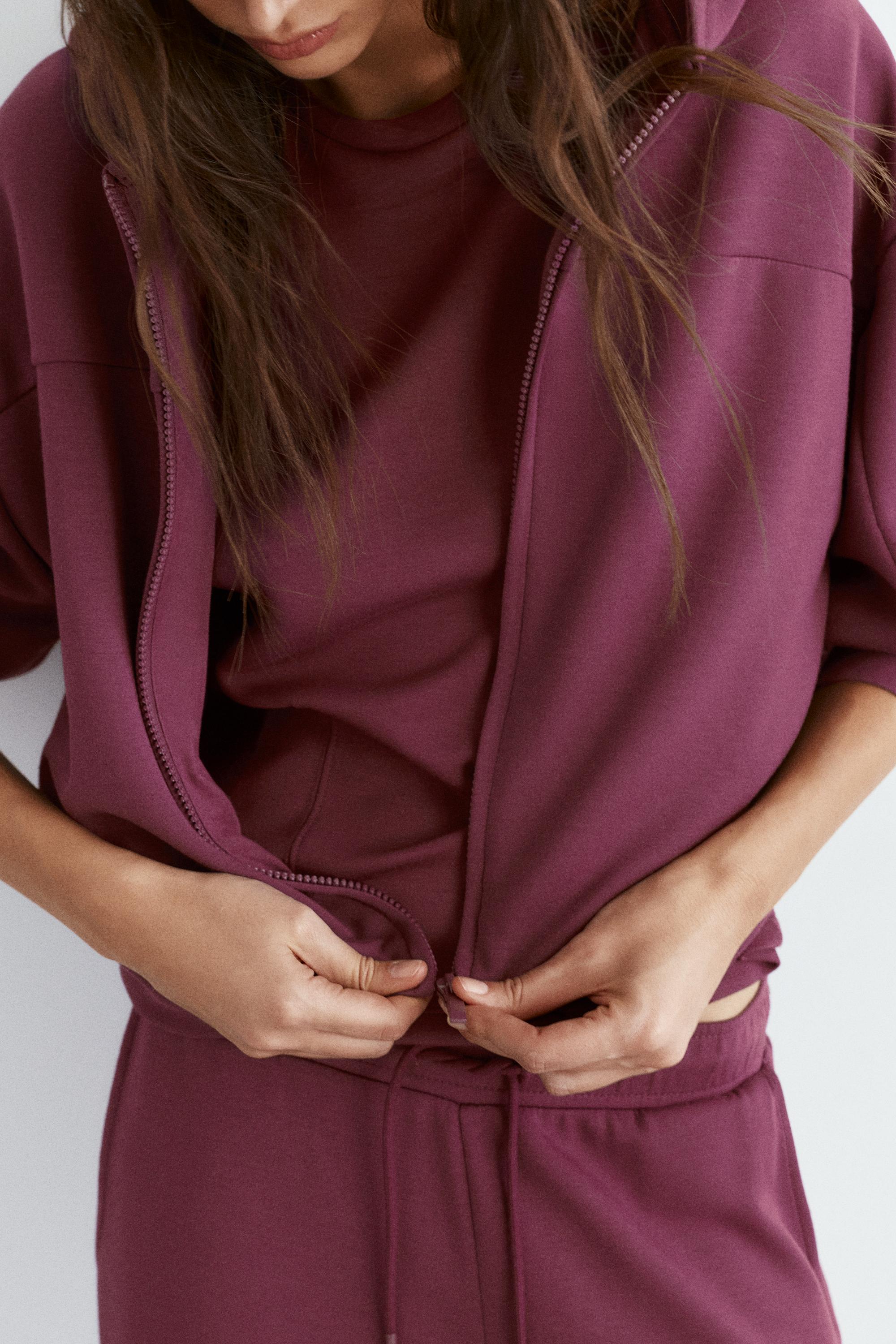 Soft touch hooded sweatshirt — Eggplant