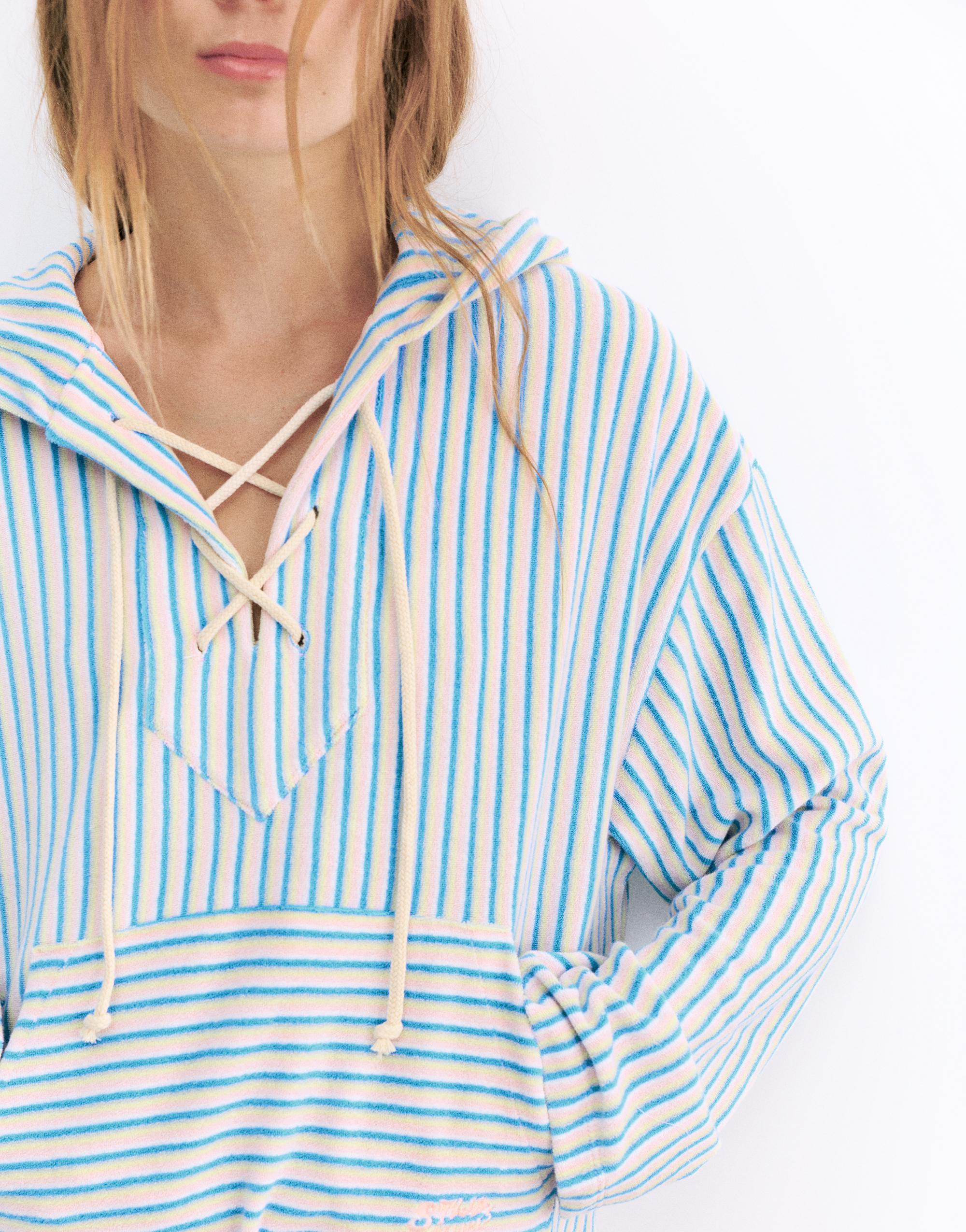 Pleasures x STWD towelling hoodie — Striped